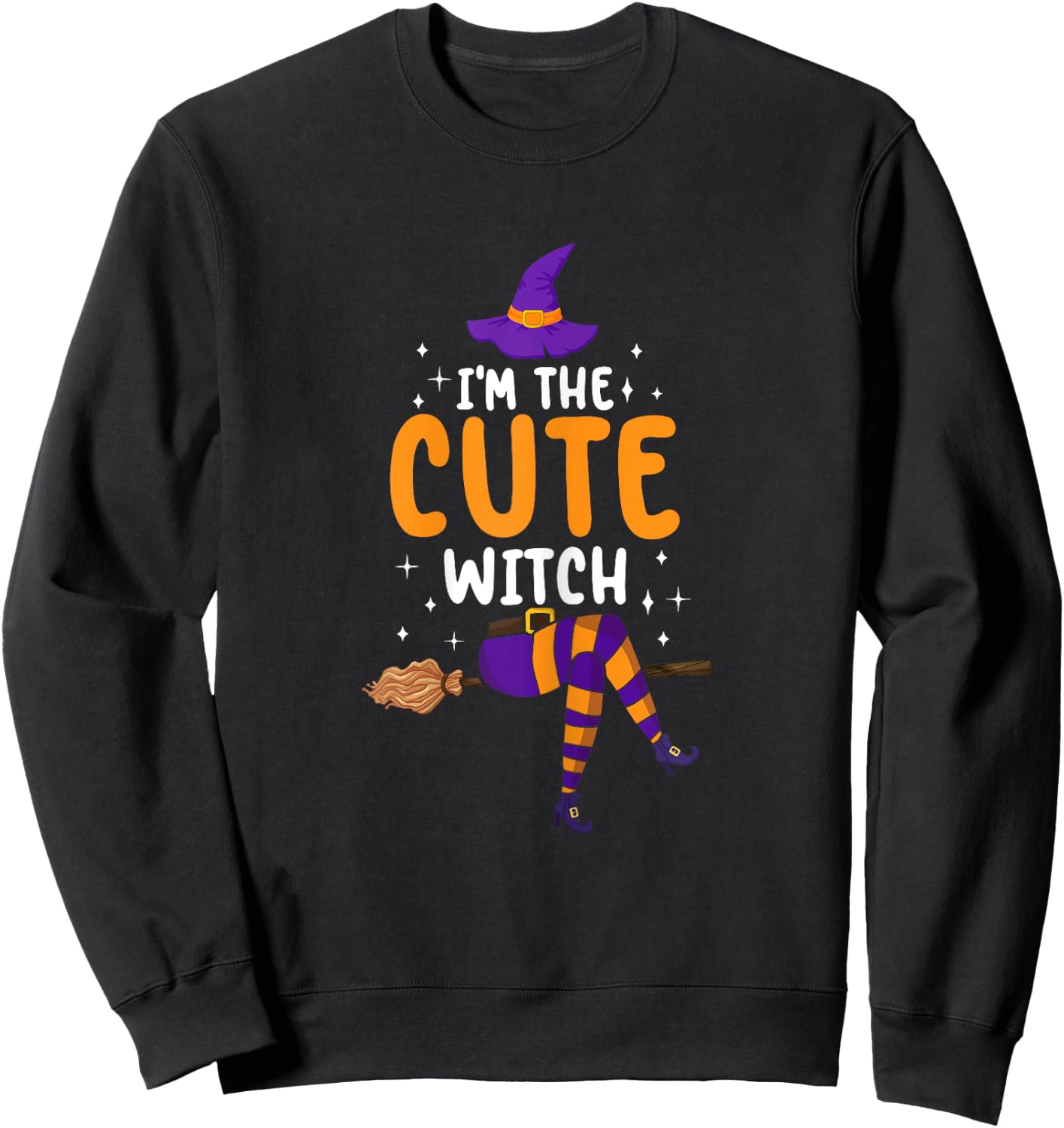 I'm the Cute Witch Halloween Matching Group Costume Sweatshirt - Sweatshirt | Black
