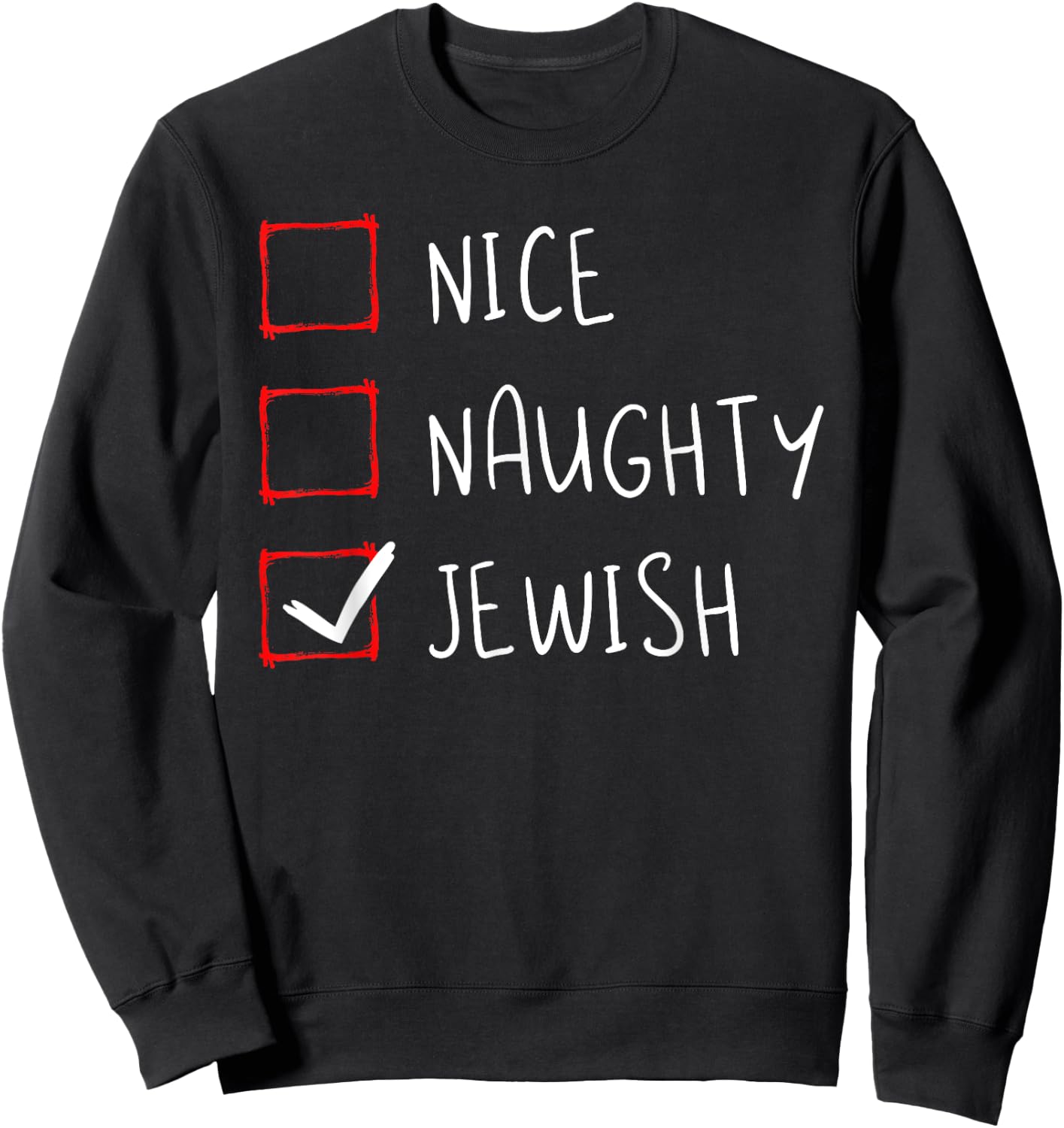 Hanukkah Jewish Festival Jew Menorah Hebrew Naughty Gift Sweatshirt - Sweatshirt | Black