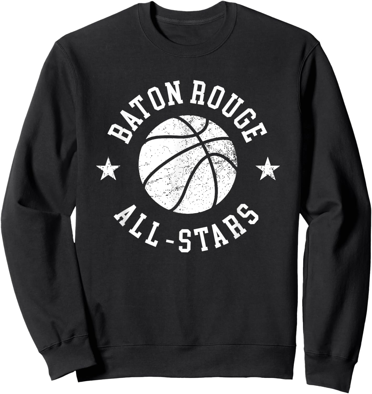 Baton Rouge Vintage All-Stars Retro 80s Basketball Sweatshirt - Sweatshirt | Black