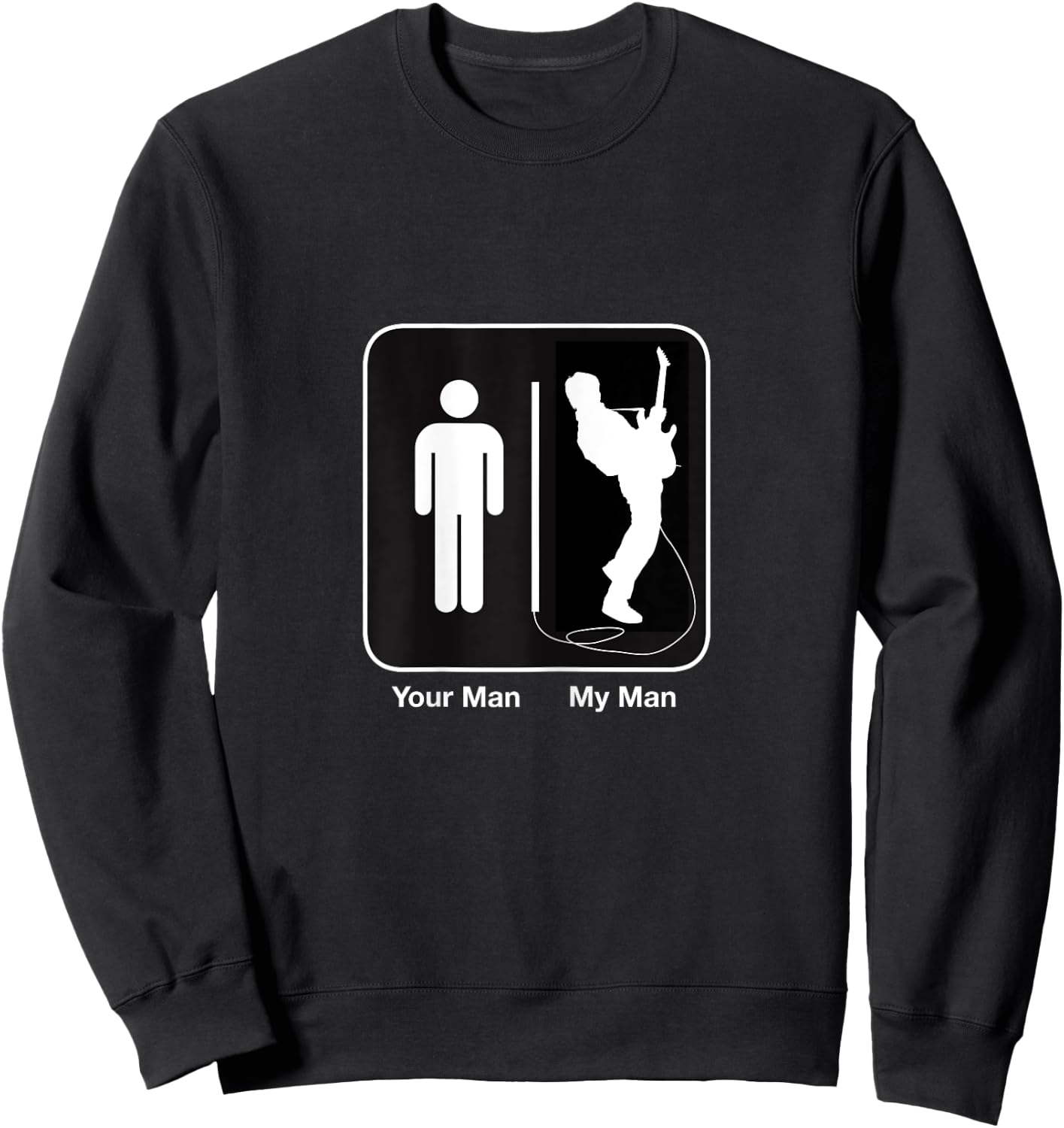 Your Boyfriend My Boyfriend Rockstar Guitar Sweatshirt - Sweatshirt | Black