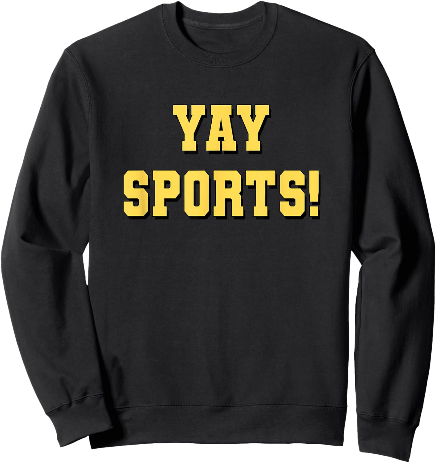 Yay Sports! - Yellow Letters Sweatshirt - Sweatshirt | Black