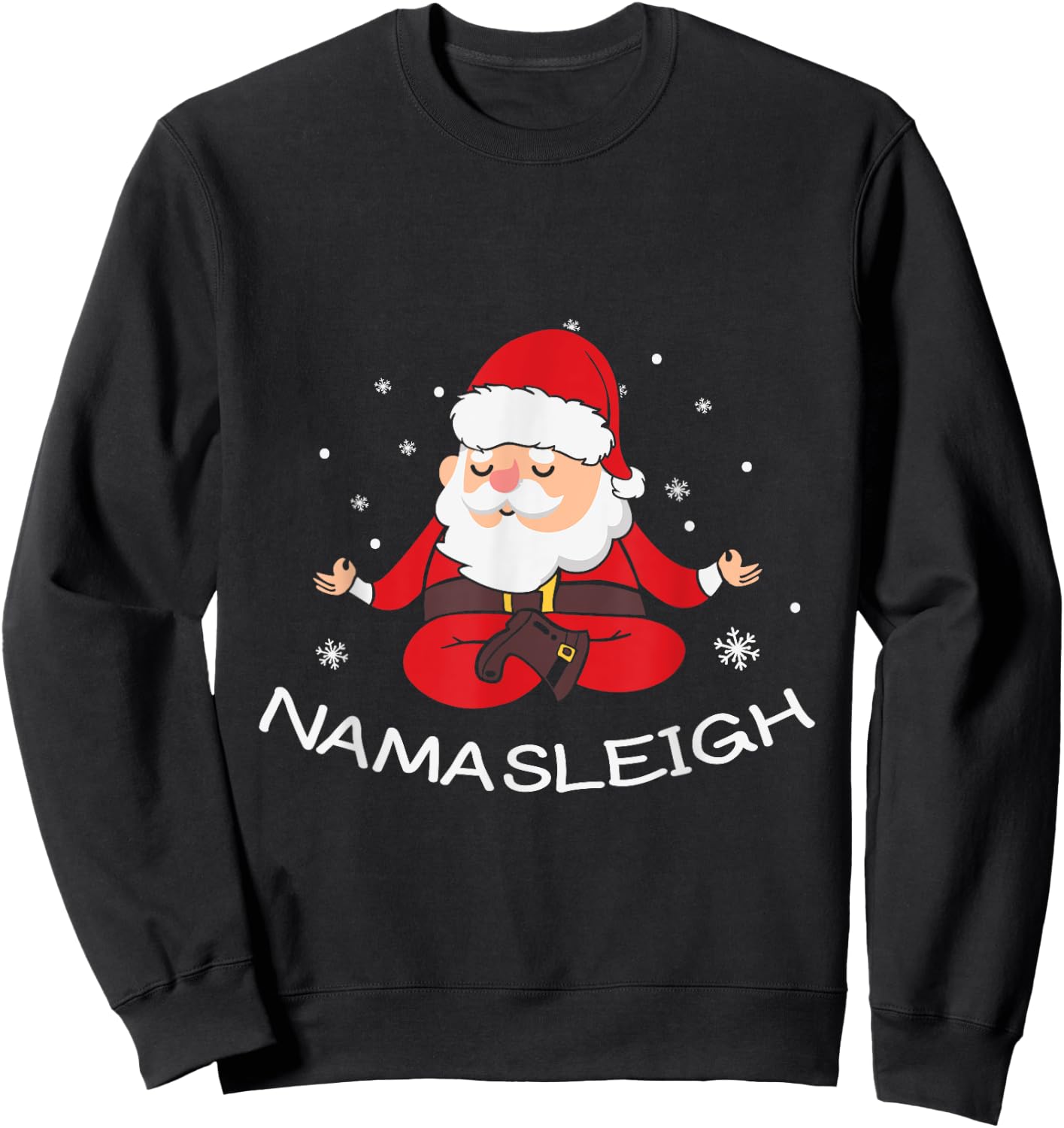Nama-sleigh Namasleigh Funny Santa Yoga Christmas Lotus Pose Sweatshirt - Sweatshirt | Black