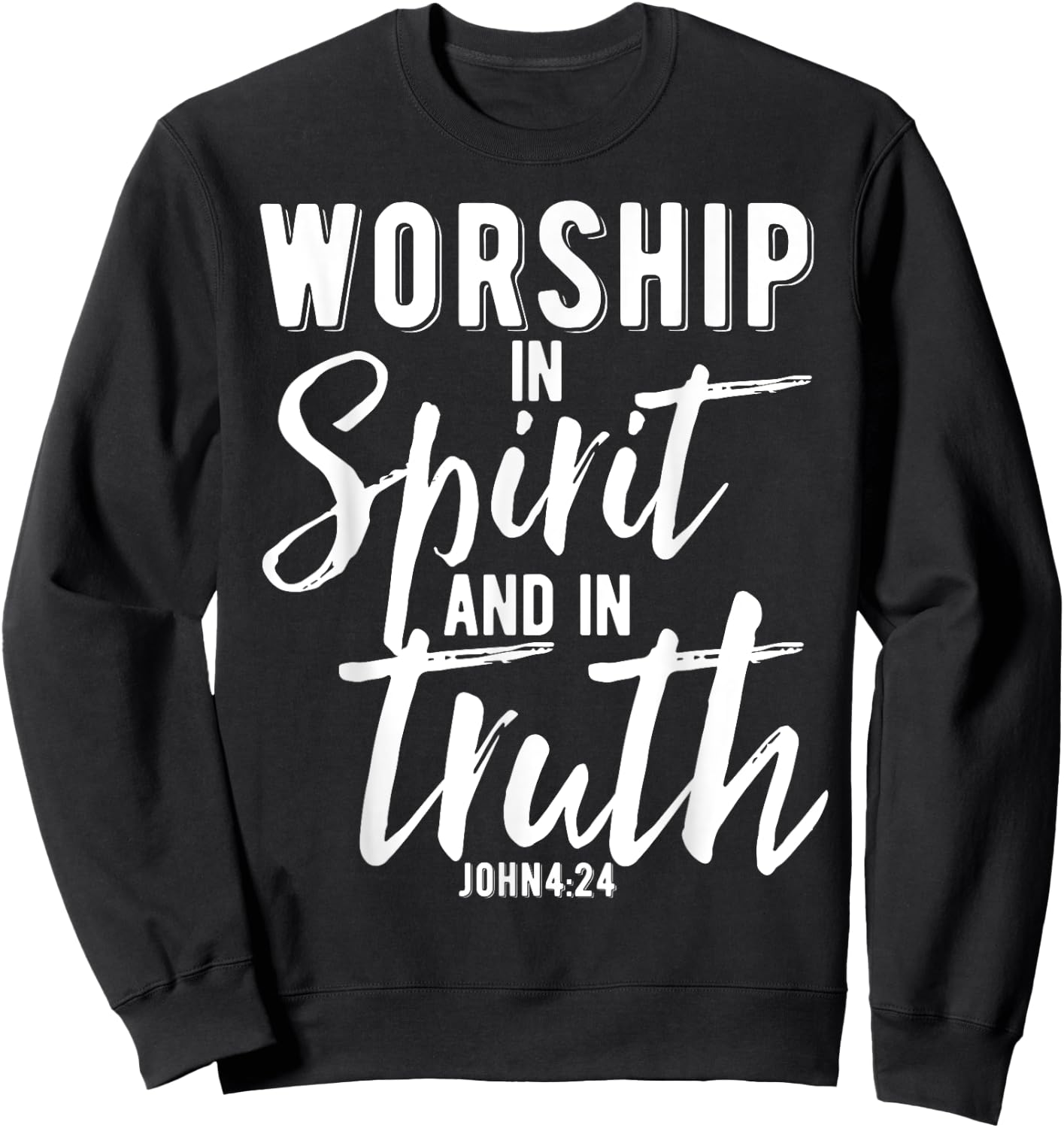 Christian Bible Verse Design Praise and Worship Team Gift Sweatshirt - Sweatshirt | Black
