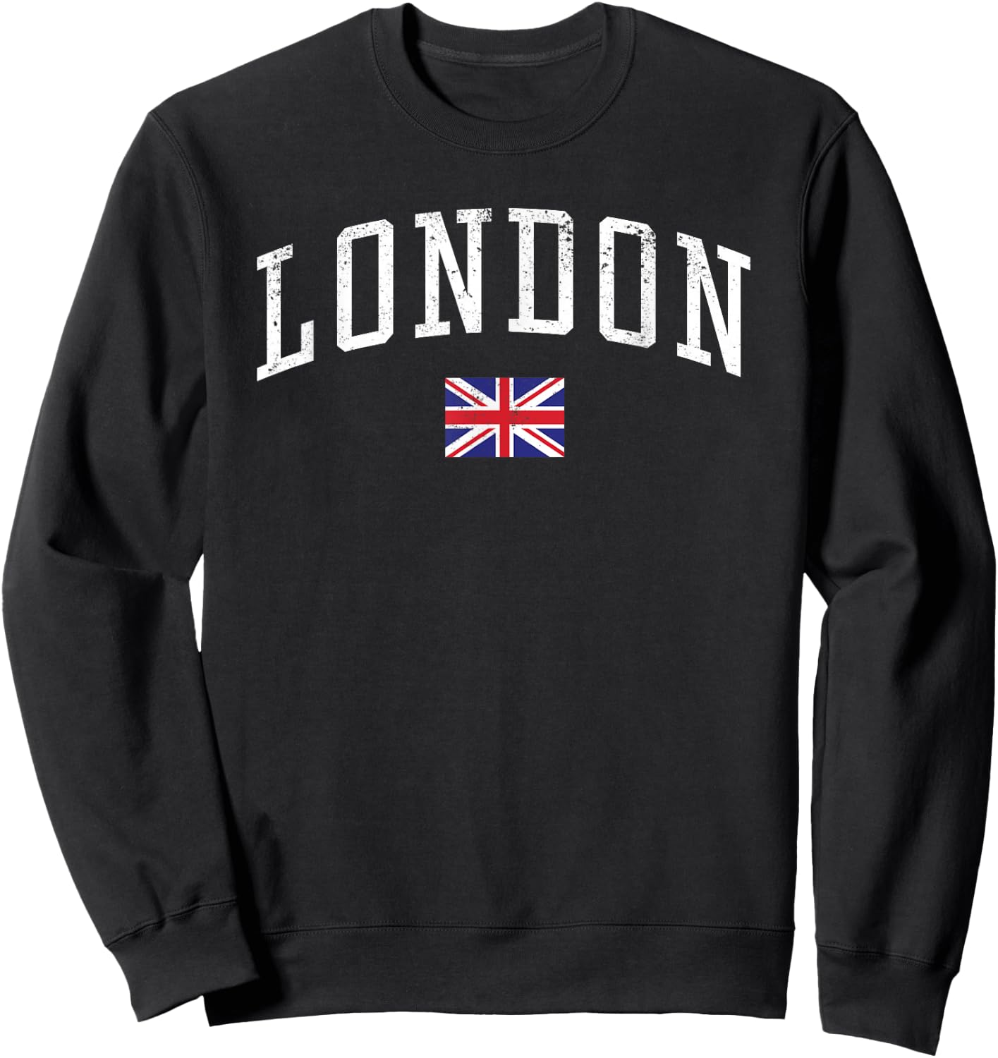 Vintage London England Country Flag Souvenir Vacation Sweatshirt - Sweatshirt | Black