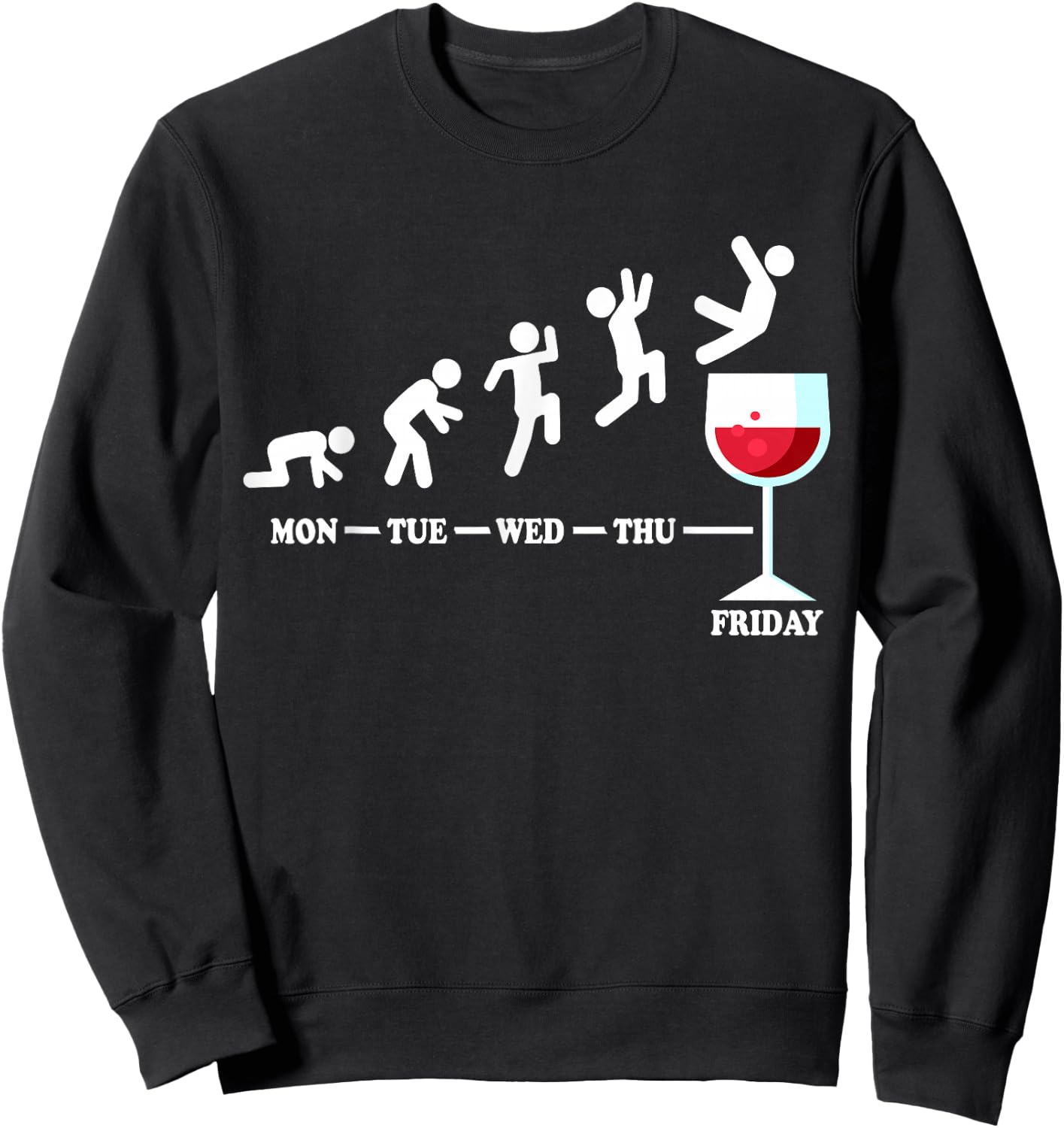 Wine Friday Weekend Week Red Wine Fridays Funny Wine Lover Sweatshirt - Sweatshirt | Black