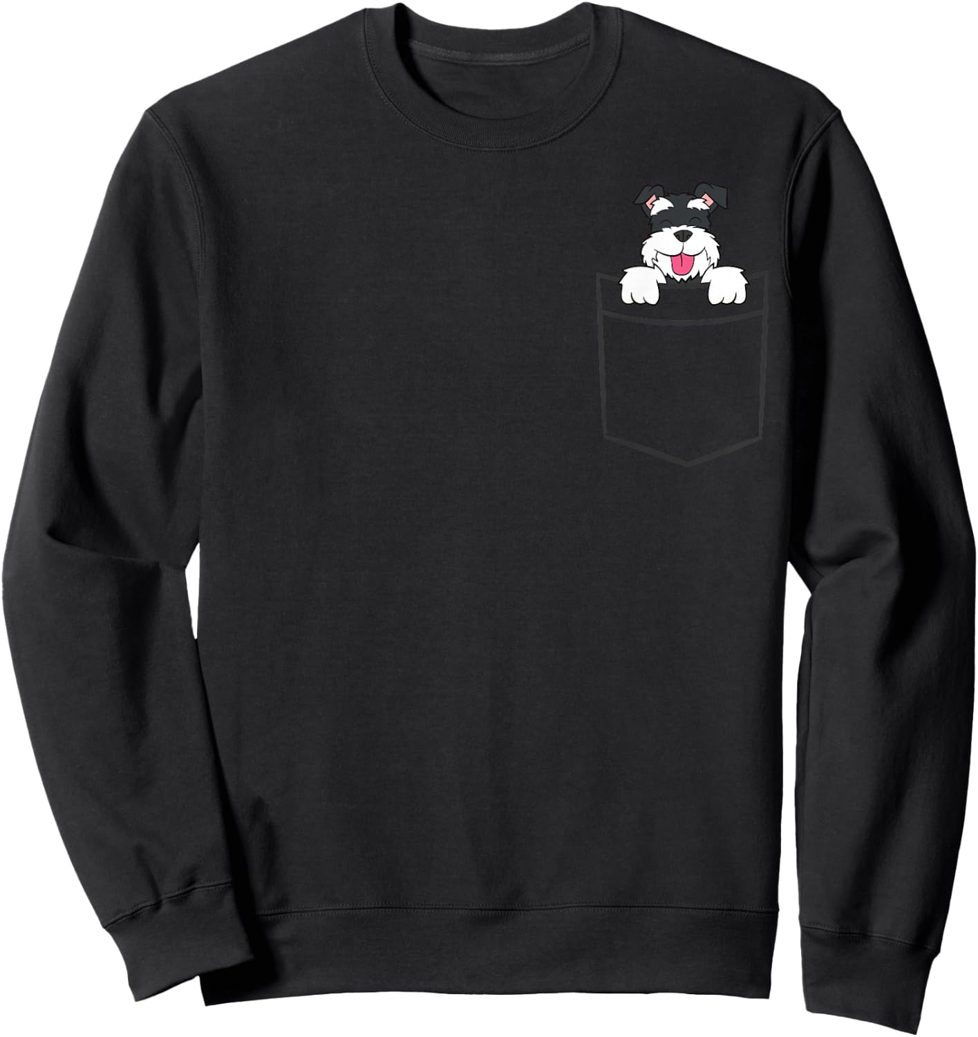 Schnauzer In The Pocket Cute Schnauzer Dog Sweatshirt - Sweatshirt | Black