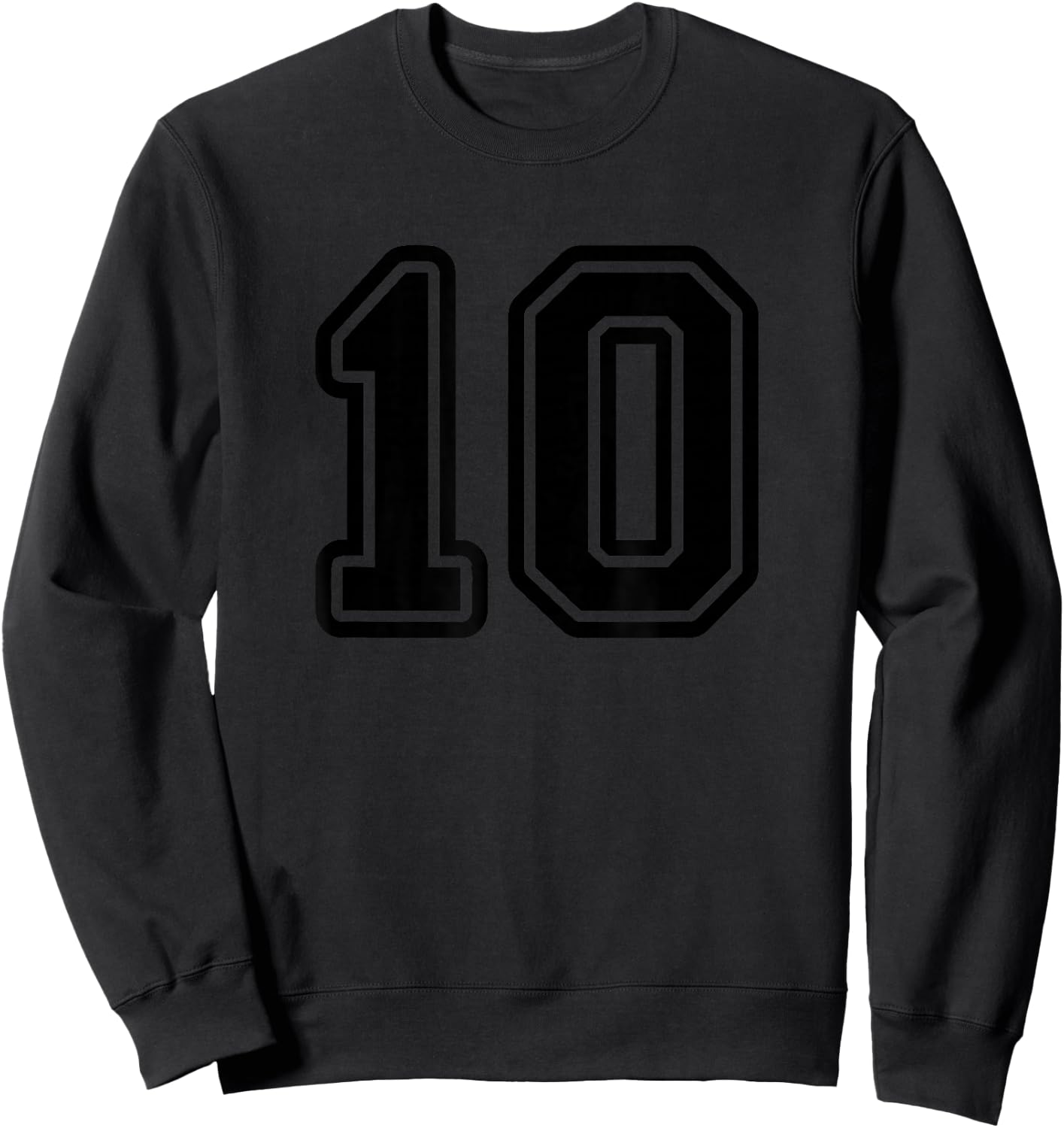 Number #10 Black Sport Varsity Number 10 Sweatshirt - Sweatshirt | Black