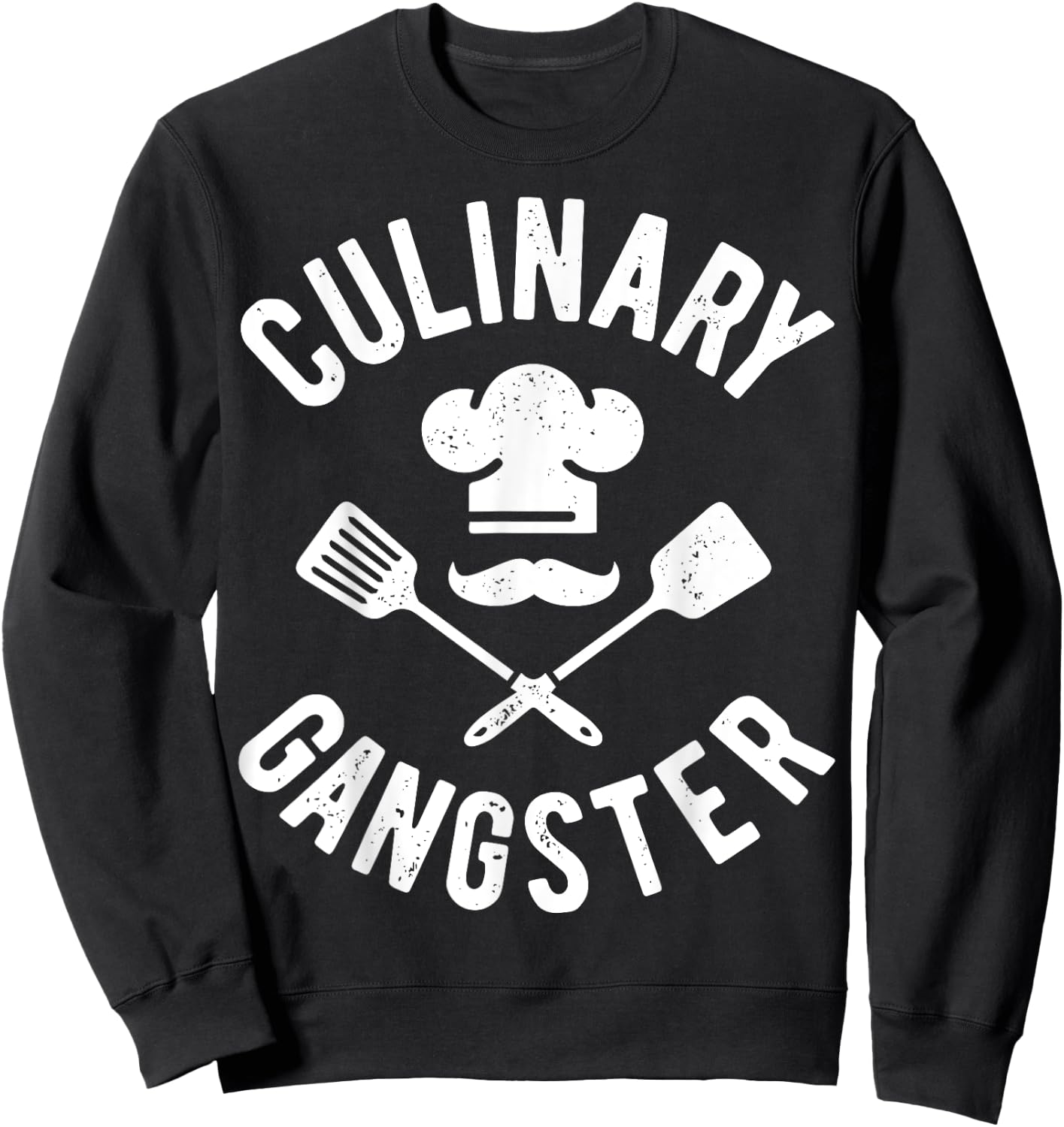 Chef Culinary Gangster Men Women Cook Cooking Hat Vintage Sweatshirt - Sweatshirt | Black