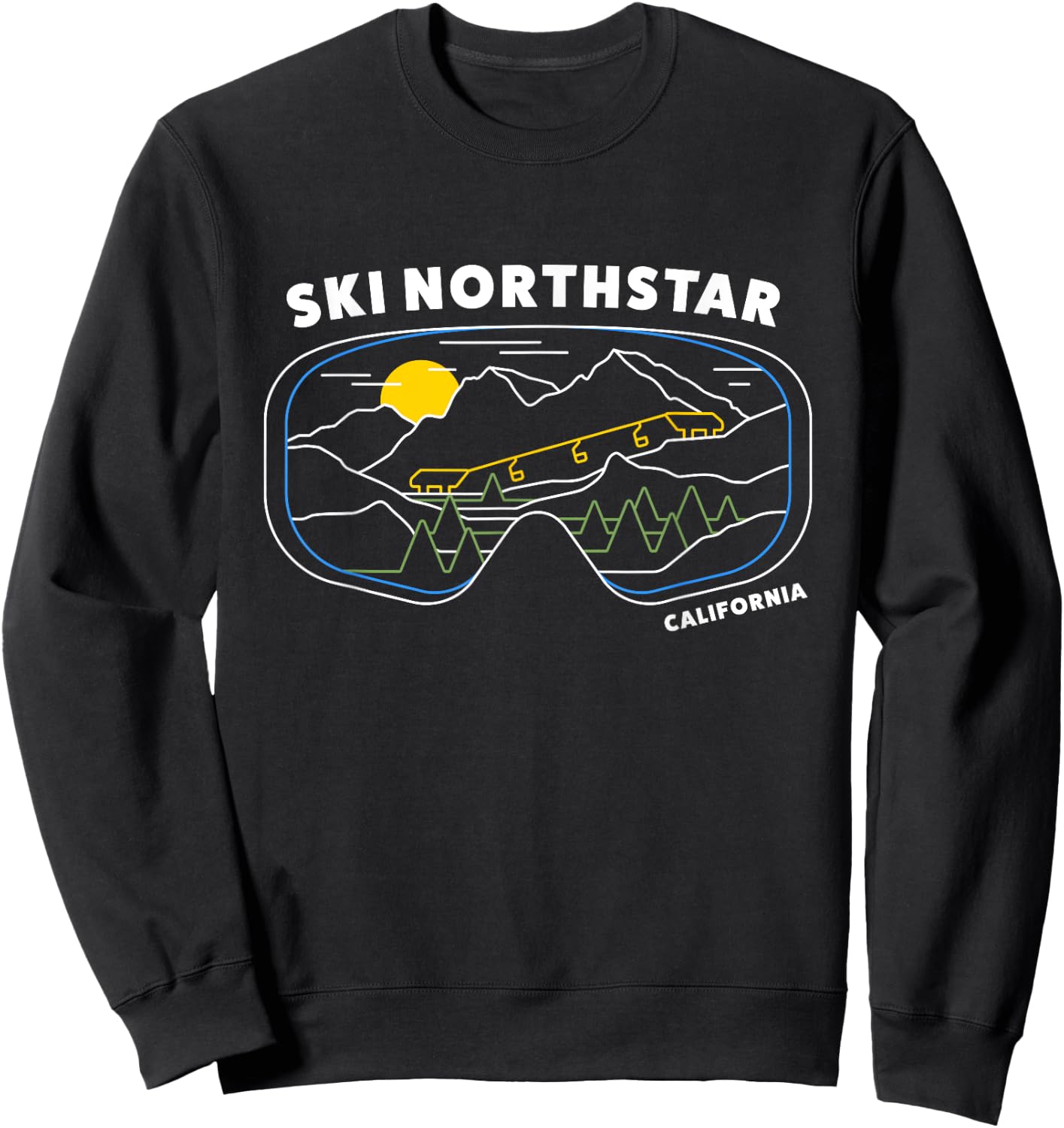 Retro Ski Northstar California Ski Resort, US Ski Resort Ski Sweatshirt - Sweatshirt | Black