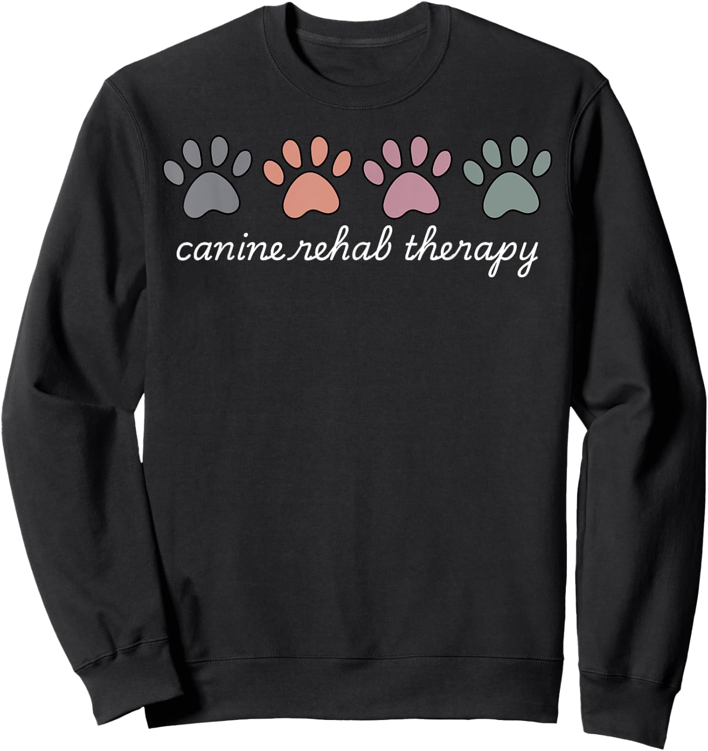 Retro Canine Rehab Therapist Vet Med Animal Lover Sweatshirt - Sweatshirt | Black