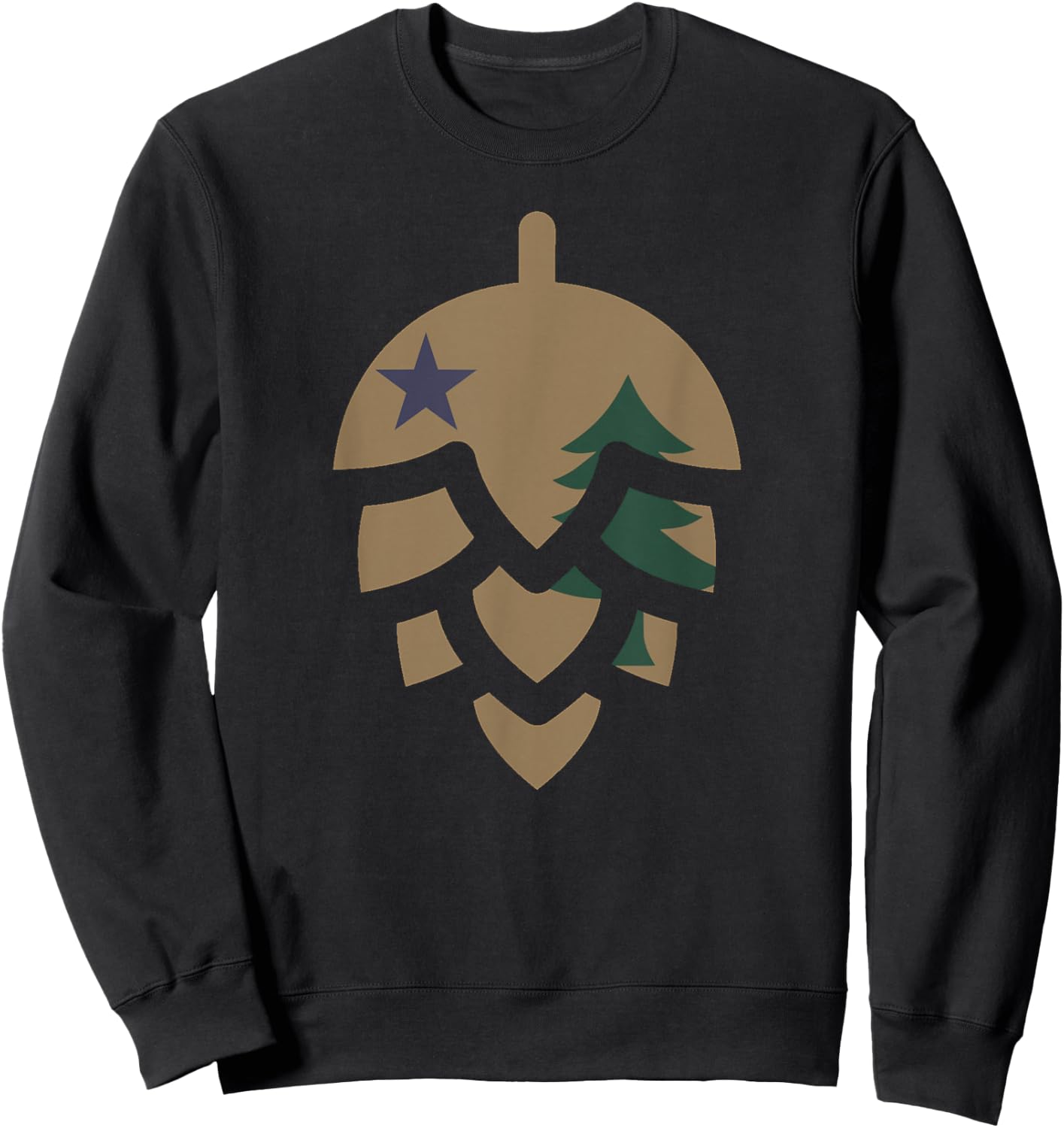 1901 Historic Maine State Flag - Craft Beer Hops Sweatshirt - Sweatshirt | Black