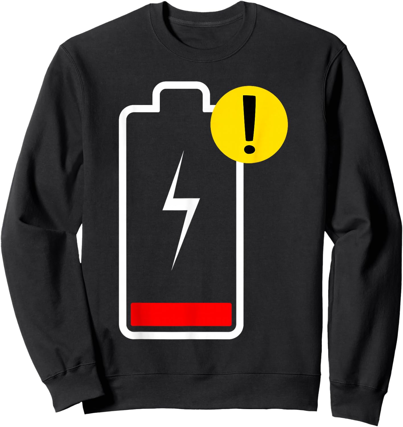 Low Battery Energy Halloween Costume Low Power Battery Sweatshirt - Sweatshirt | Black