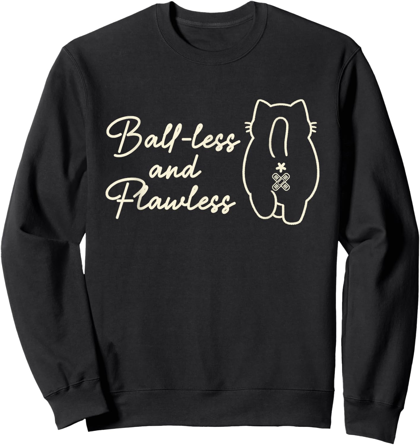 Cat Lover Vet Tech Ball-less And Flawless Cat Butt Women Sweatshirt - Sweatshirt | Black