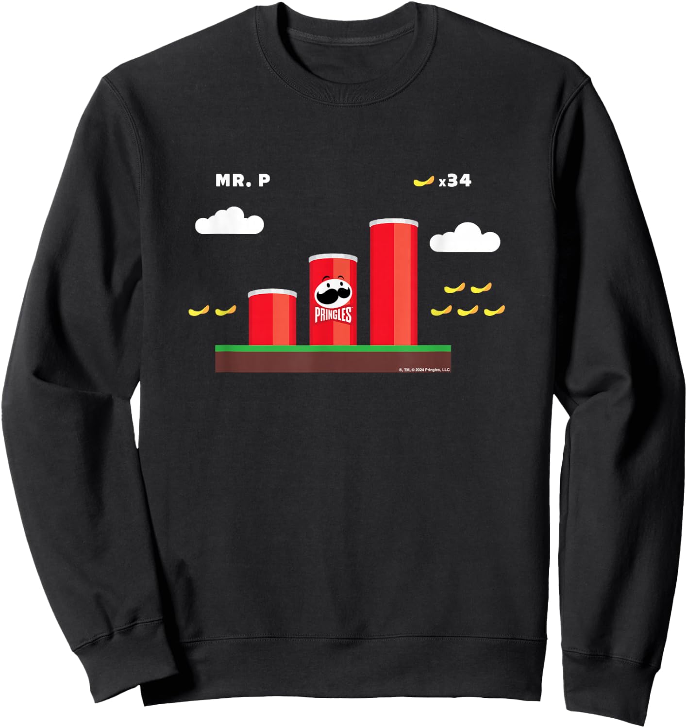Pringles Gaming Mr P Pipe Platformer Parody , Blue, S Sweatshirt - Sweatshirt | Black
