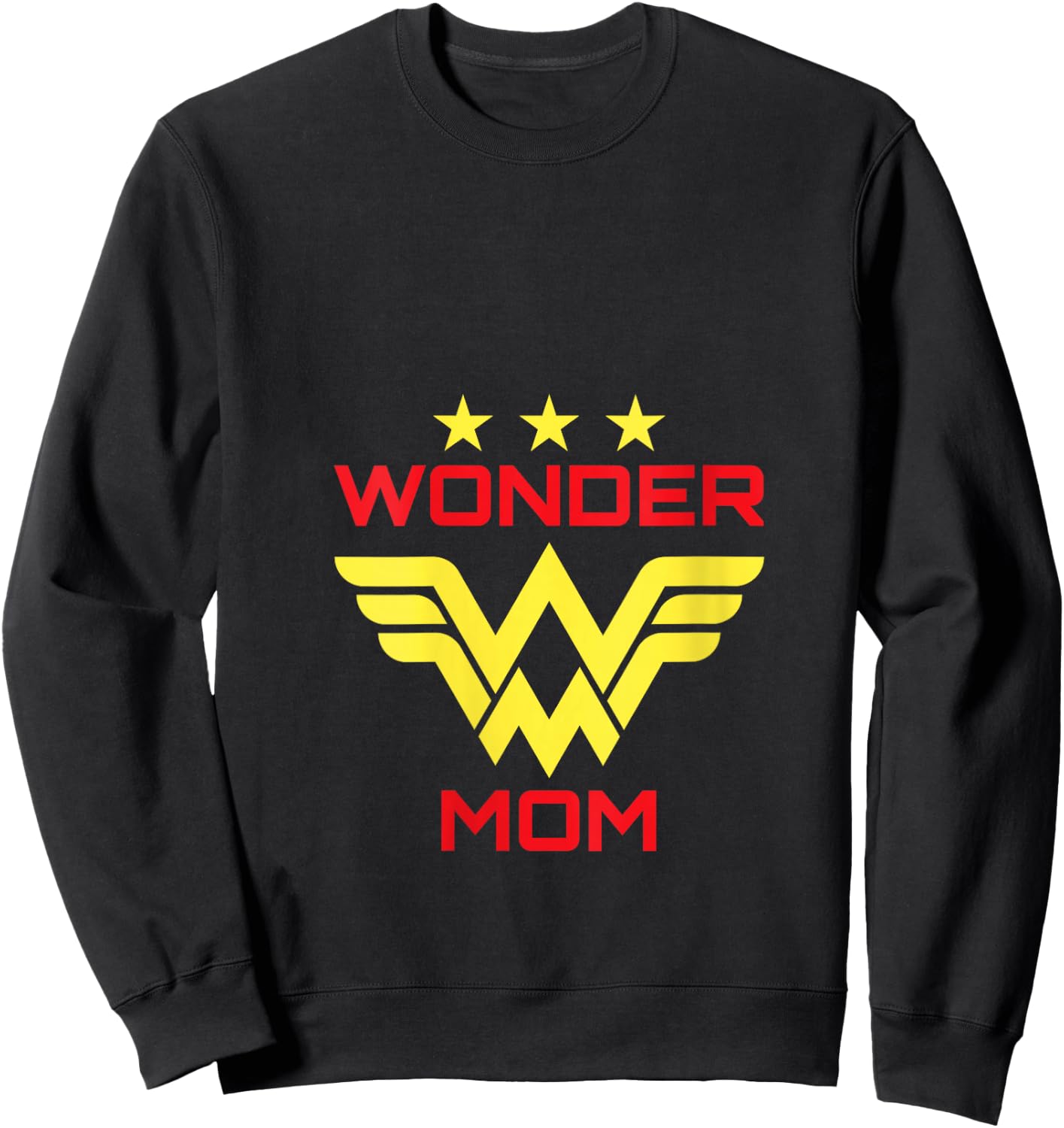 WONDER MOM | MAMA Shirt V-Neck Sweatshirt - Sweatshirt | Black