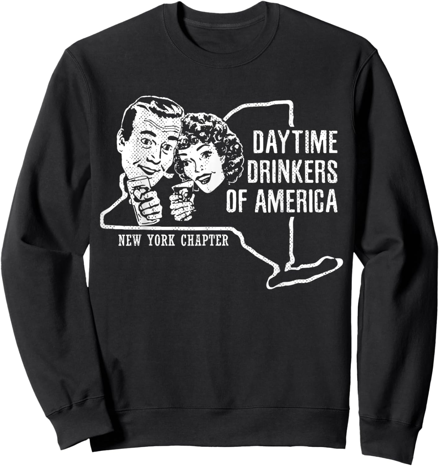 New York Day Drinking Shirt Beer Wine Drinker Alcohol Gift Sweatshirt - Sweatshirt | Black