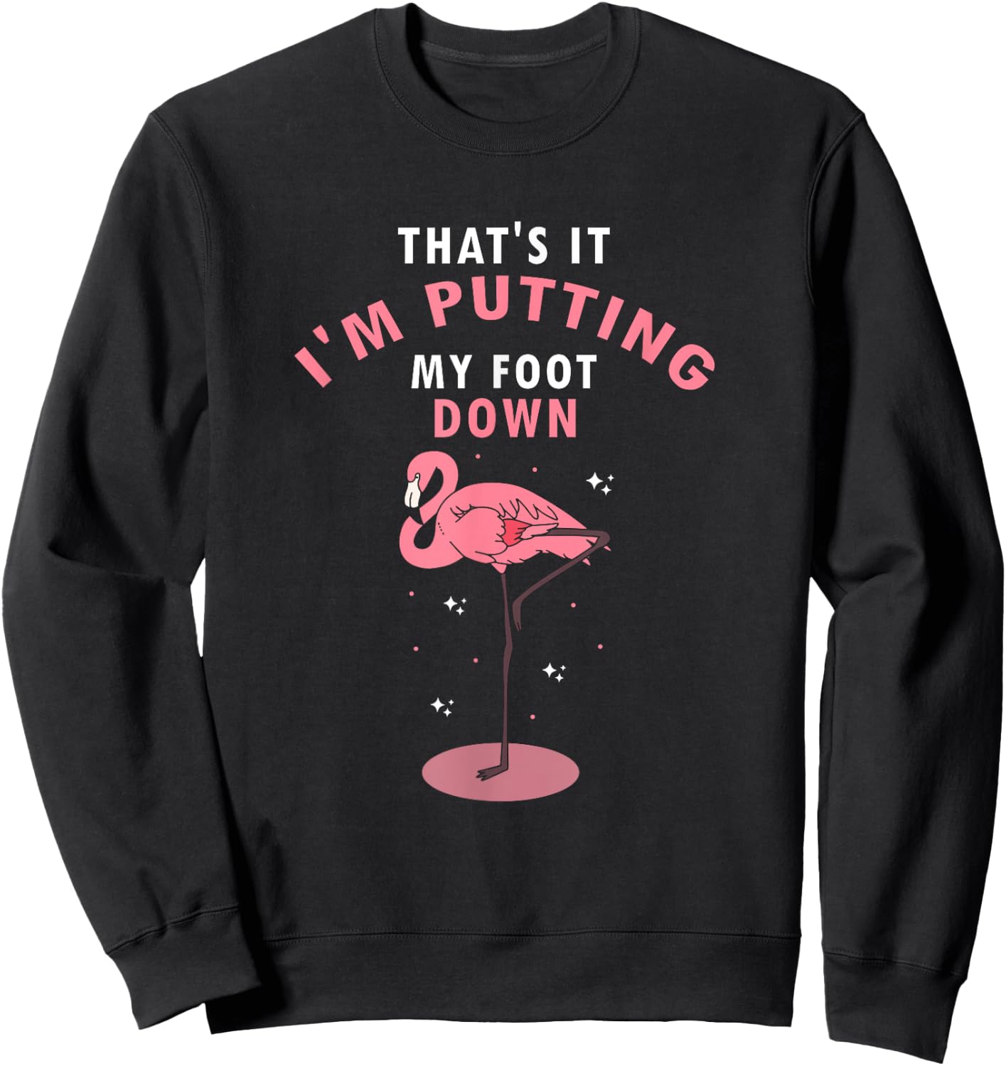 Flamingo Funny That's It I'm Putting My Foot Down Sweatshirt - Sweatshirt | Black
