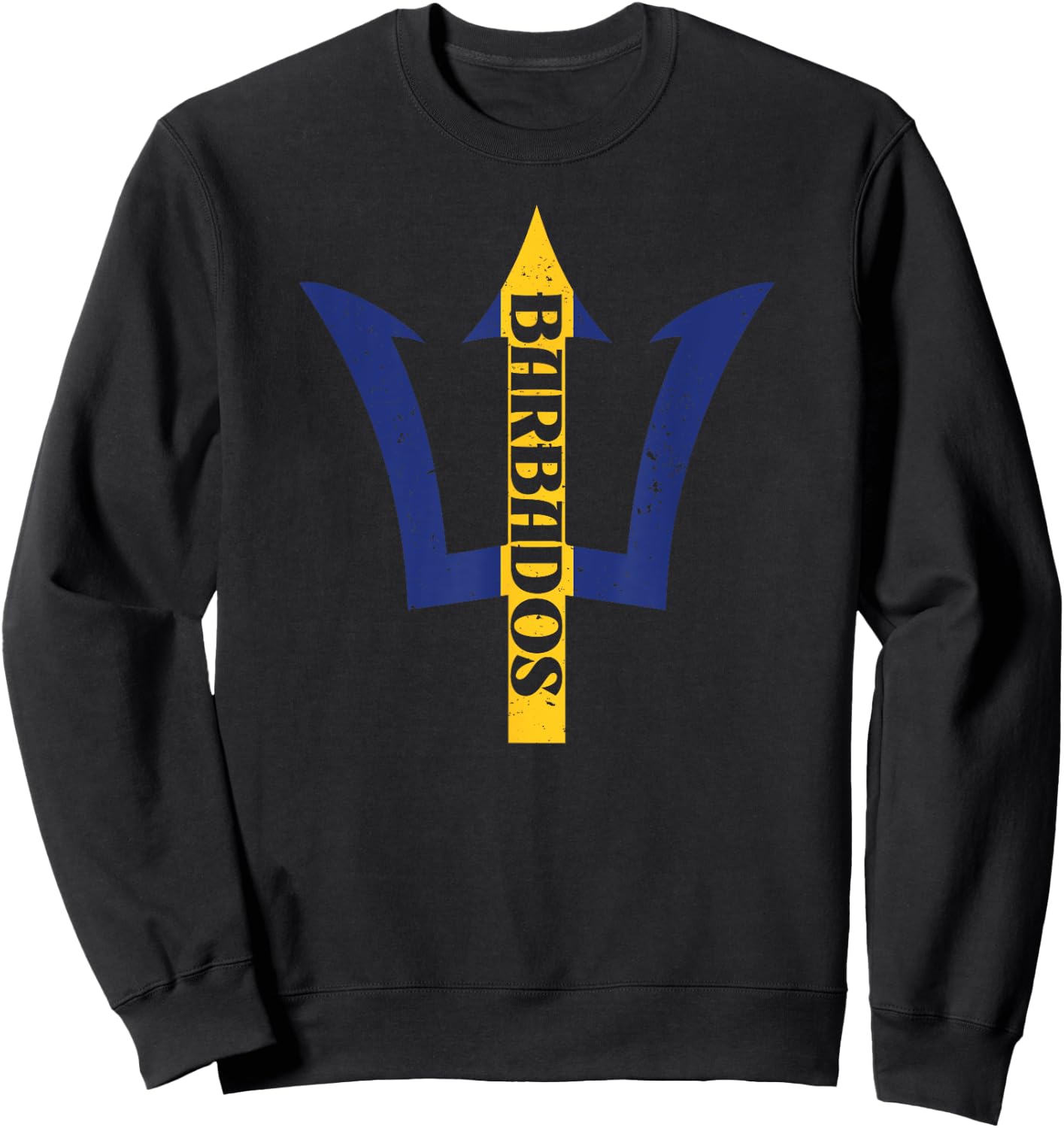 Barbados Trident Flag Sweatshirt - Sweatshirt | Black