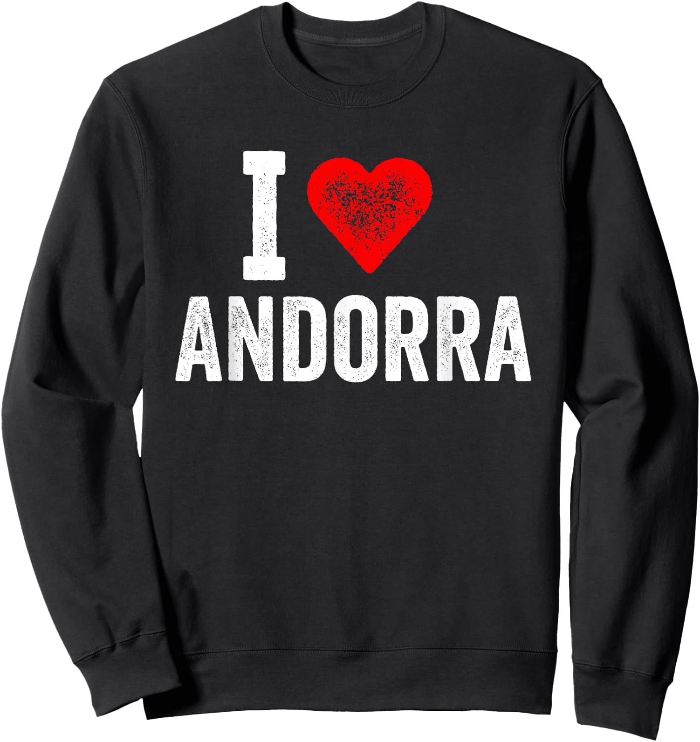 Design amusant rétro I Love Andorra avec un cœur rouge Sweatshirt - Sweatshirt | Black