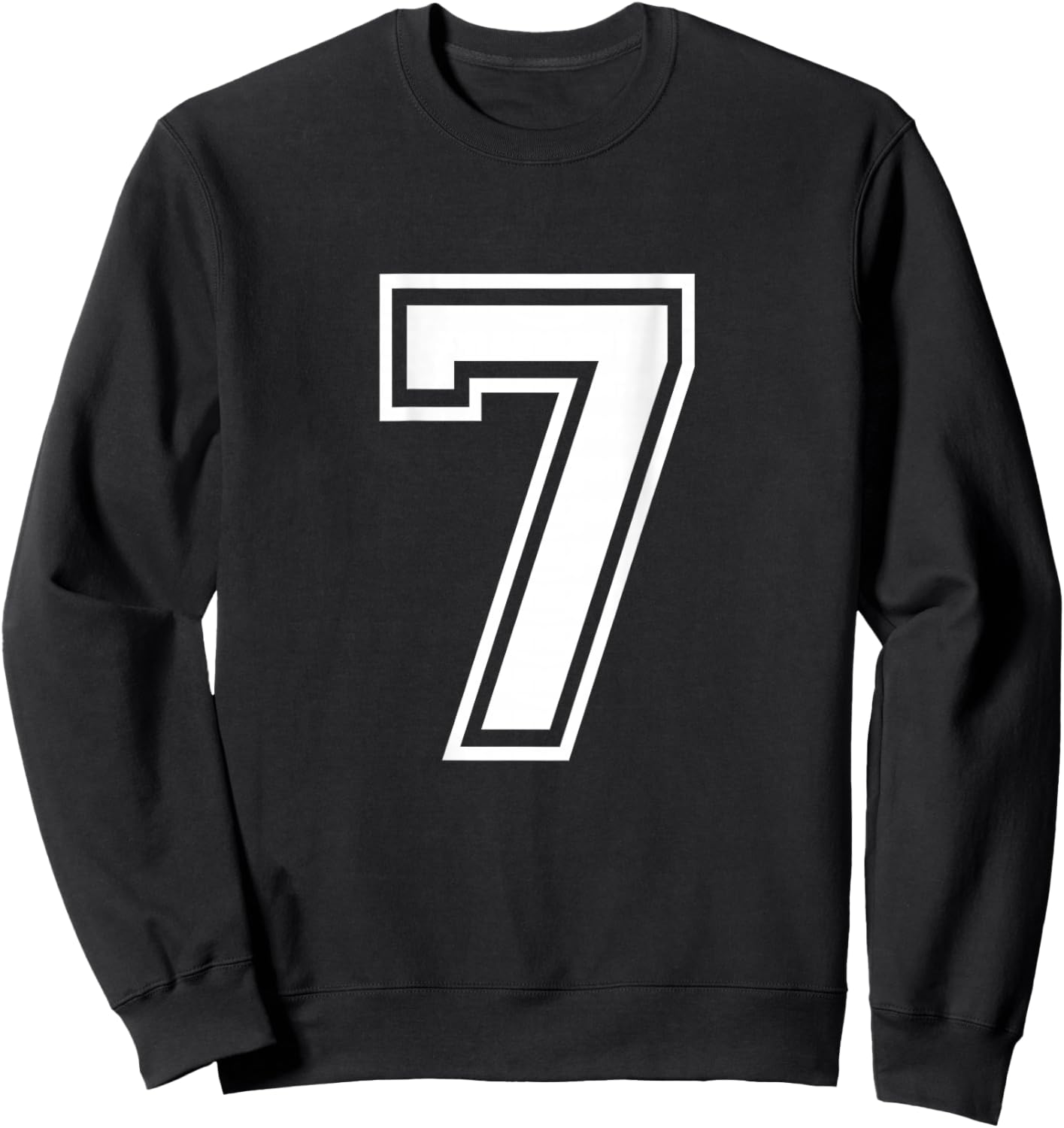 Number 7 Shirt Sports Player Number Back of Shirt Sweatshirt - Sweatshirt | Black