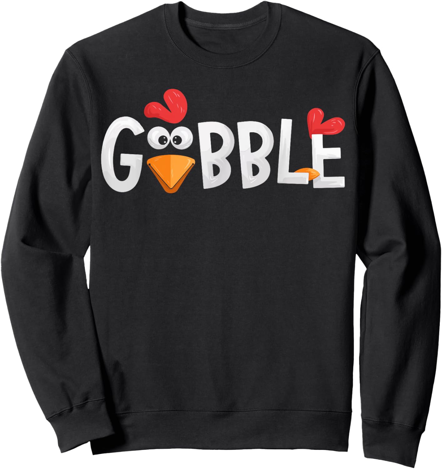 Blazin27 Gobble Gobble - Adult Thanksgiving-themed - Black - Small - - Short Sleeve Sweatshirt - Sweatshirt | Black