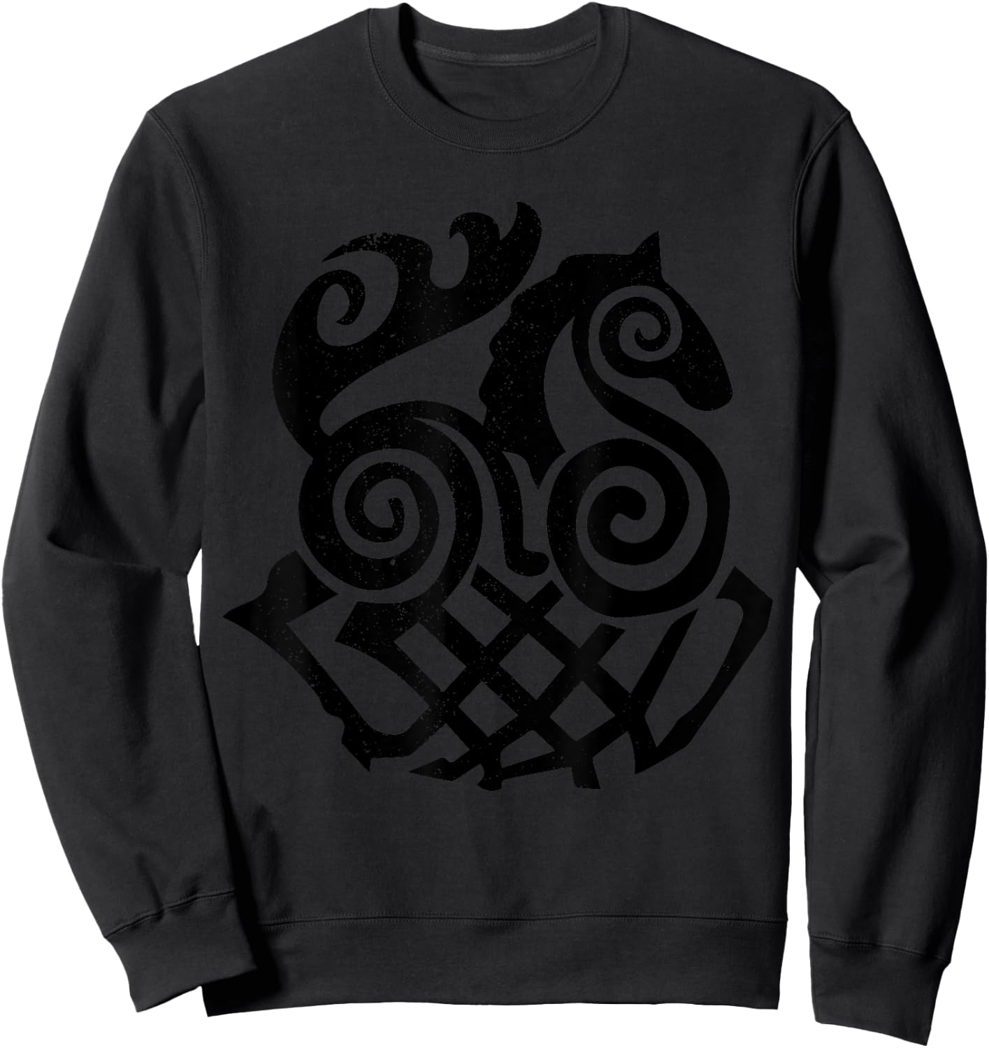 Odin's Horse Sleipnir Viking Nordic Rune Symbol - Black Sweatshirt - Sweatshirt | Black