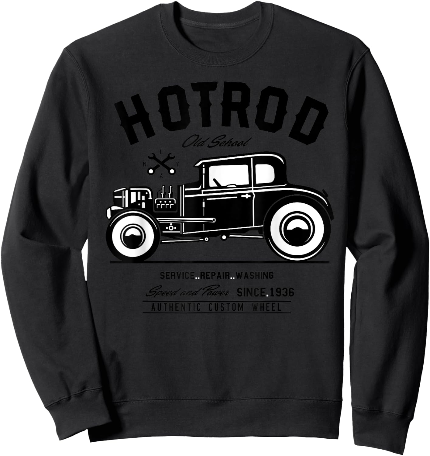 Vintage Hot Rod Old School Speed and Power Shirt Sweatshirt - Sweatshirt | Black