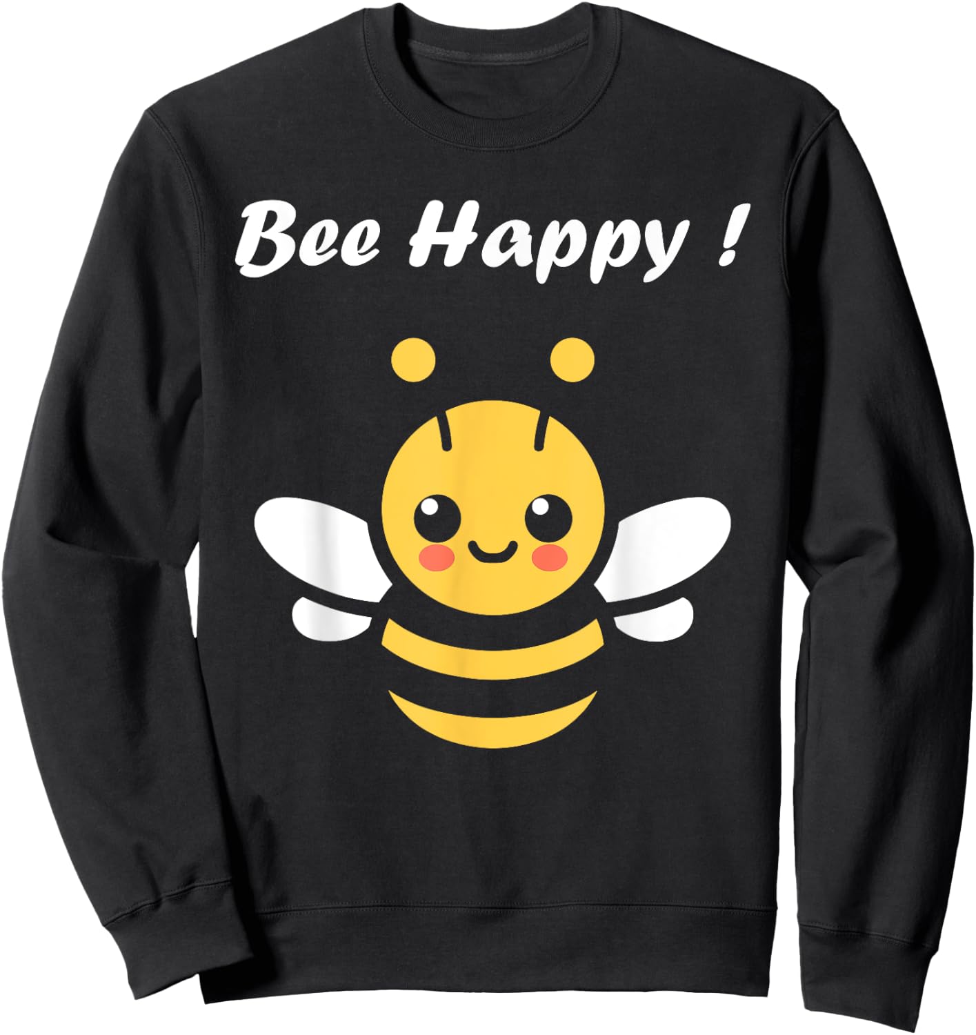 Cute Little Bee Funny Minimalist Bee Happy , Black, S Sweatshirt - Sweatshirt | Black