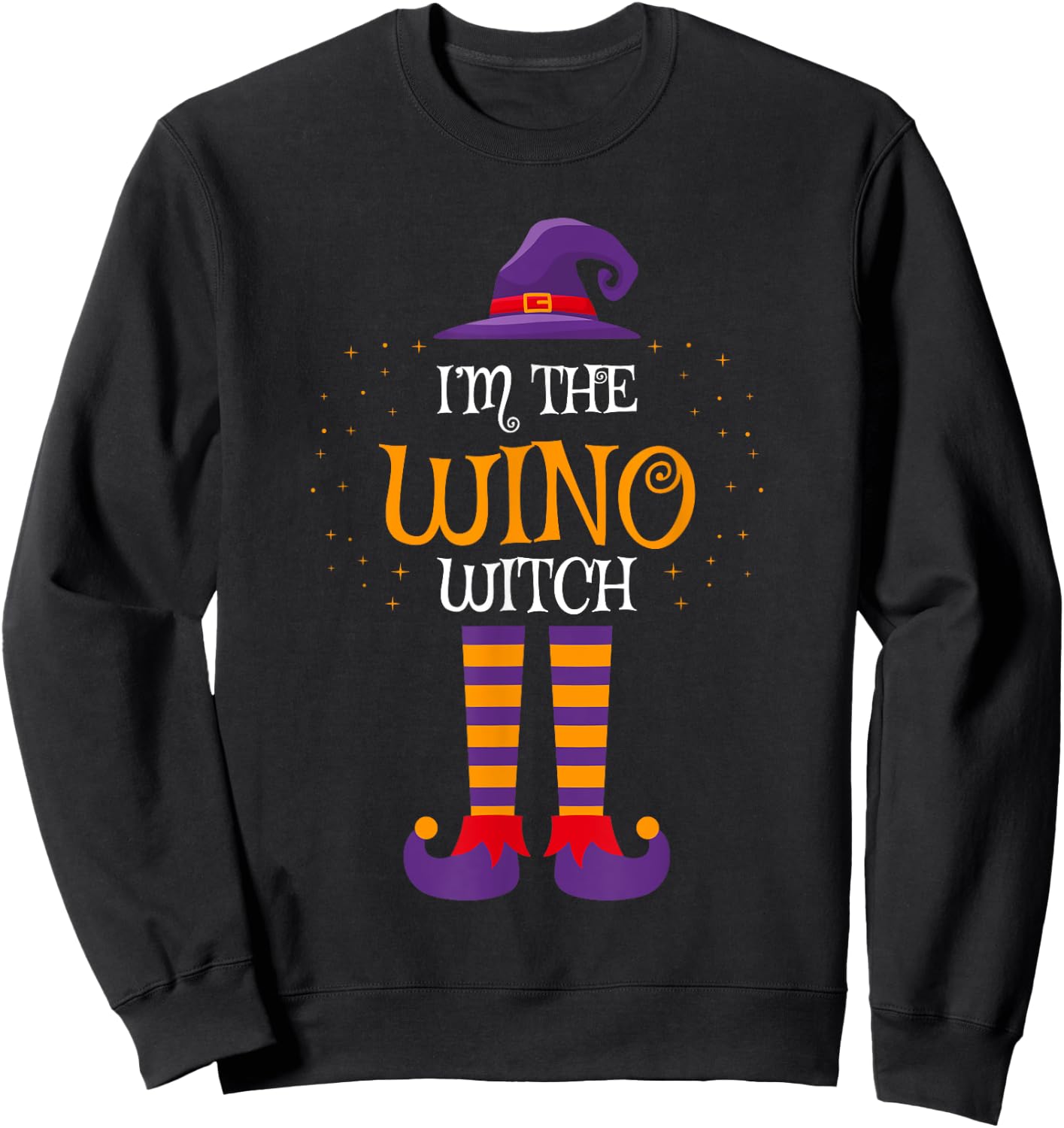 I’m The Wino Witch Halloween Family Matching Group Costume Sweatshirt - Sweatshirt | Black