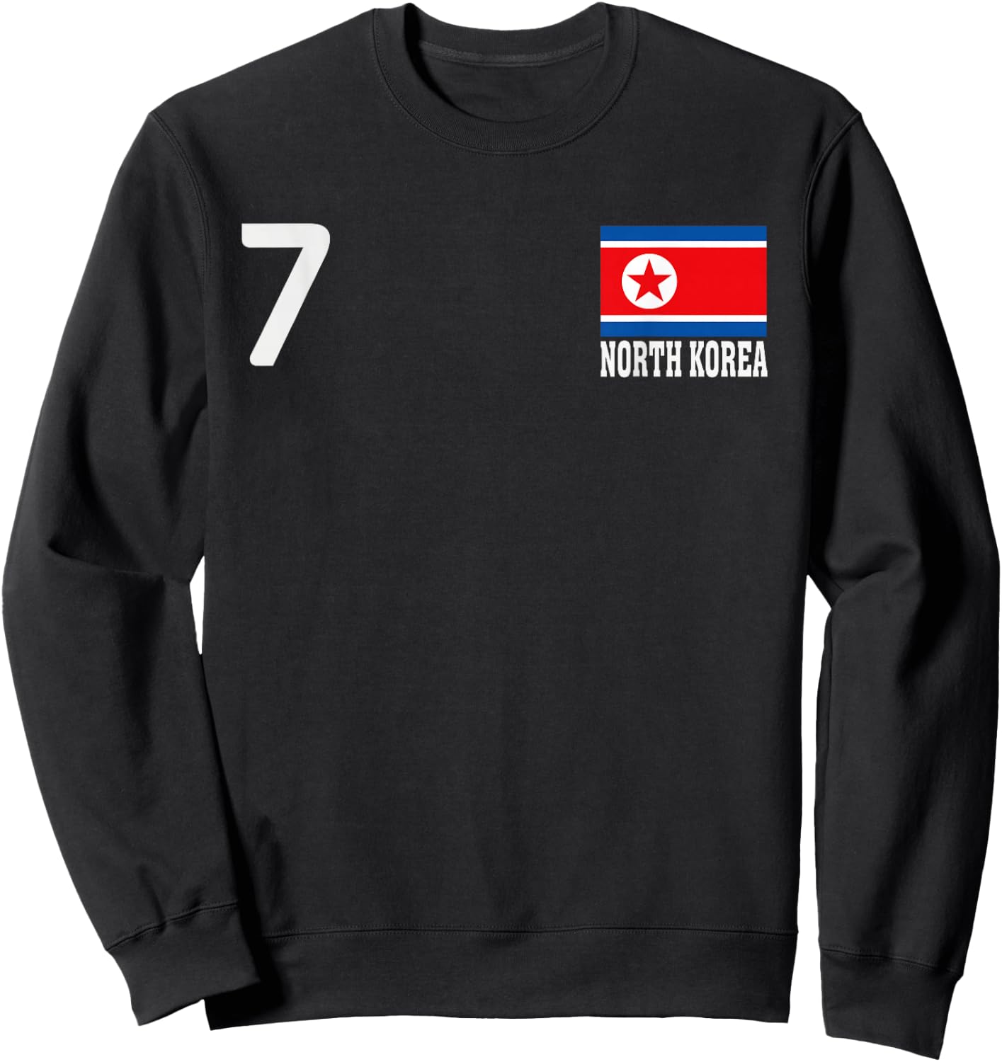 North Korea 7 National Flag Country Pride Heritage Sweatshirt - Sweatshirt | Black