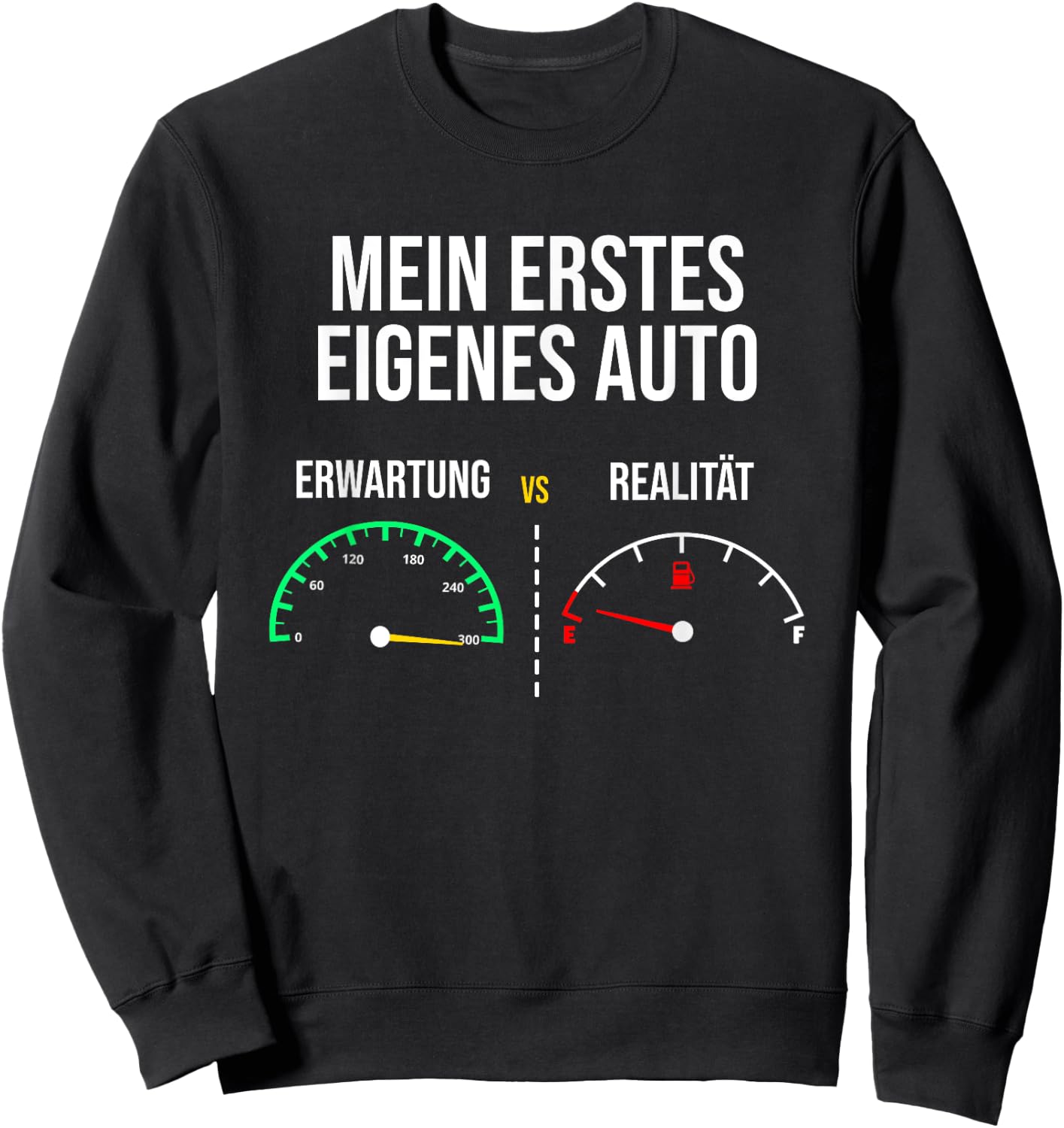 Car Saying First Own Car Meme Expectation vs Reality , black Sweatshirt - Sweatshirt | Black