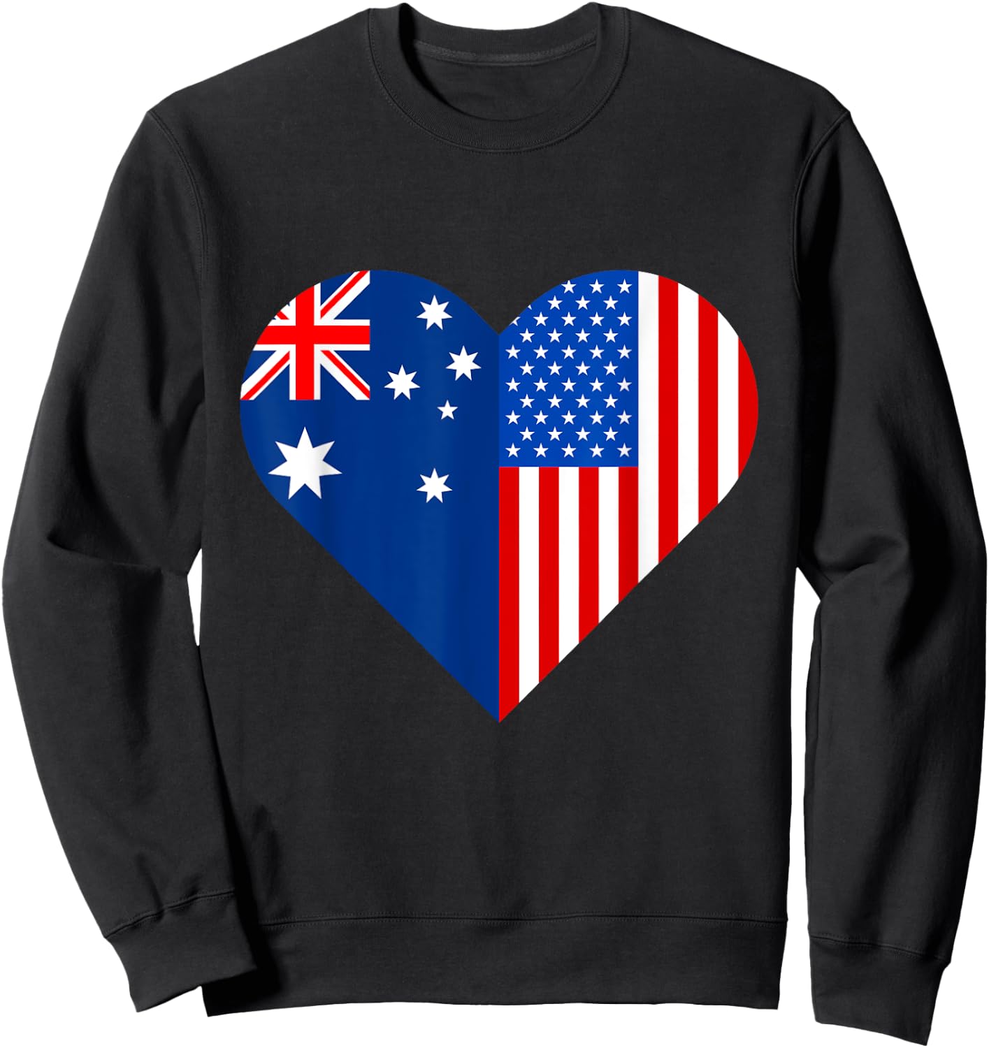 USA Australia Flag Shape Matching Couple Aussie Men Women Sweatshirt - Sweatshirt | Black