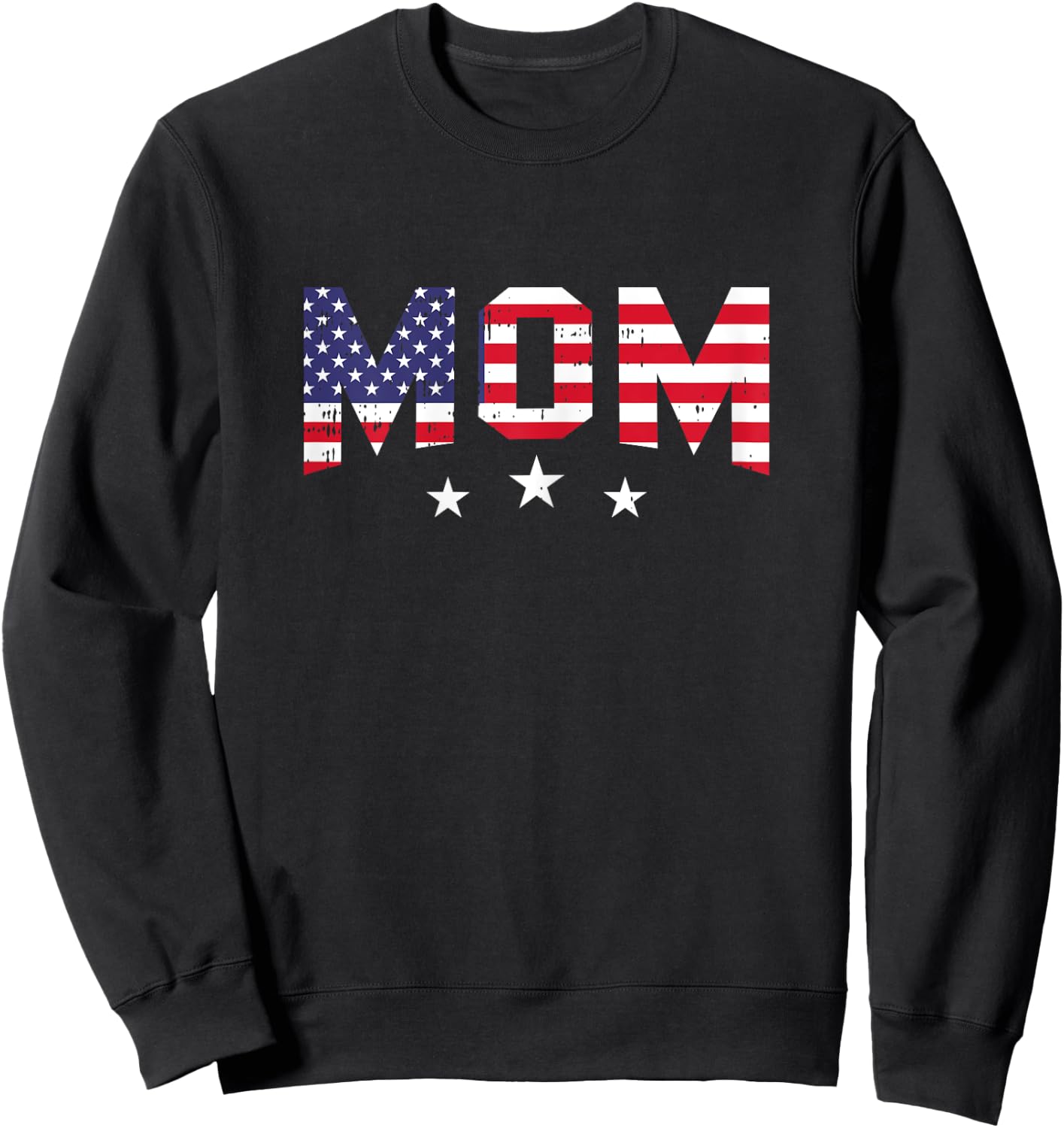 4th Of July Mom Vintage Stars And Stripe Patriotic Mother Women Sweatshirt - Sweatshirt | Black