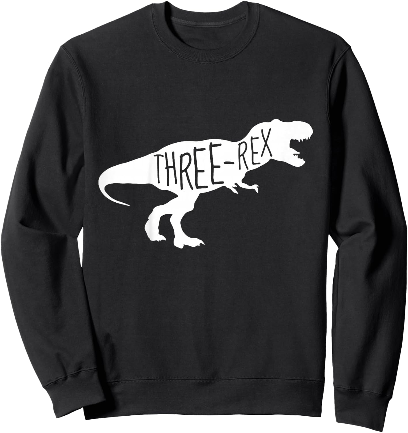 3 Year Old Birthday Girl & Boy Gift Shirt Dinosaur Three Rex Sweatshirt - Sweatshirt | Black