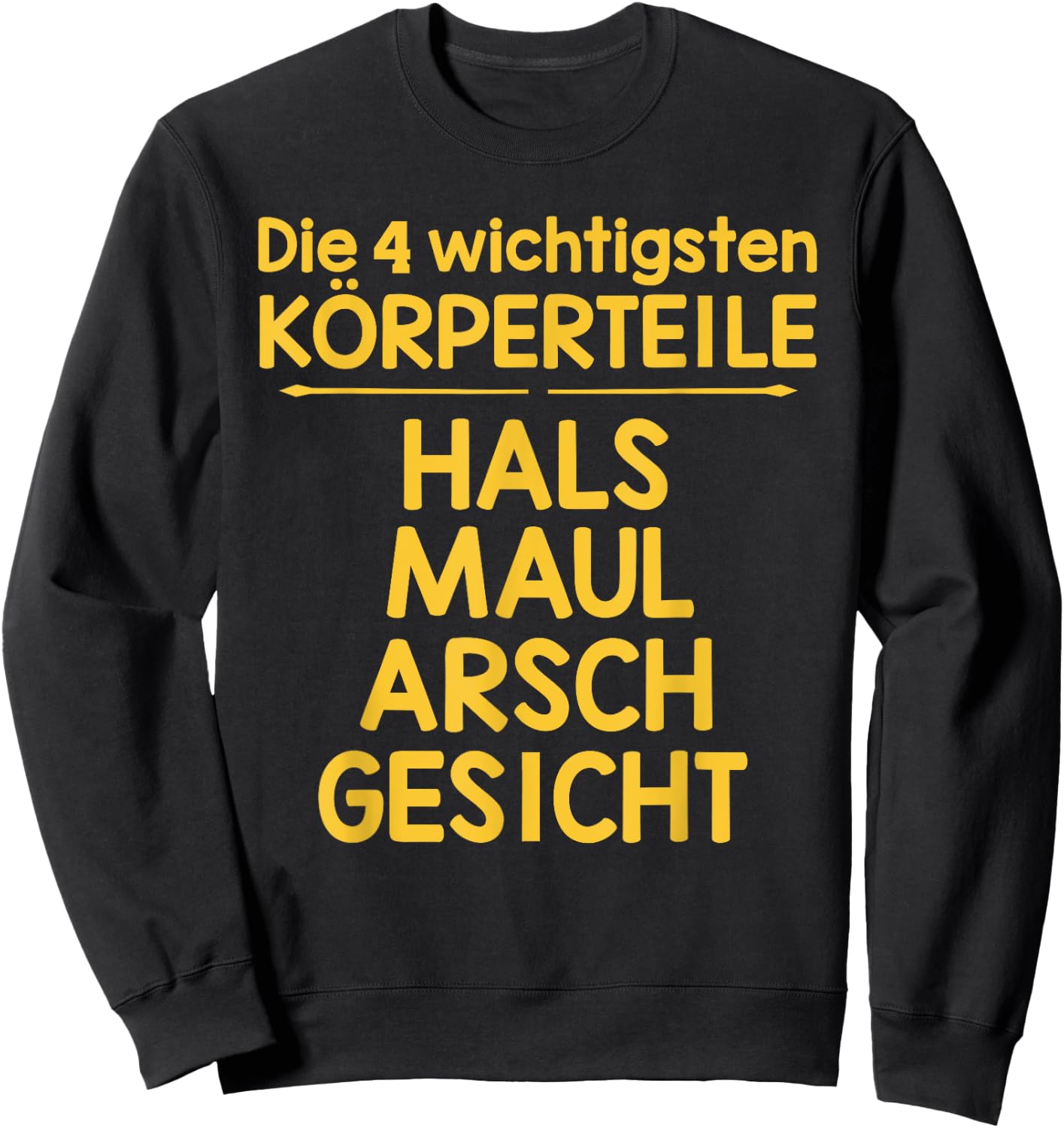 Die 4 wichtigsten Körperteile Sweatshirt - Sweatshirt | Black