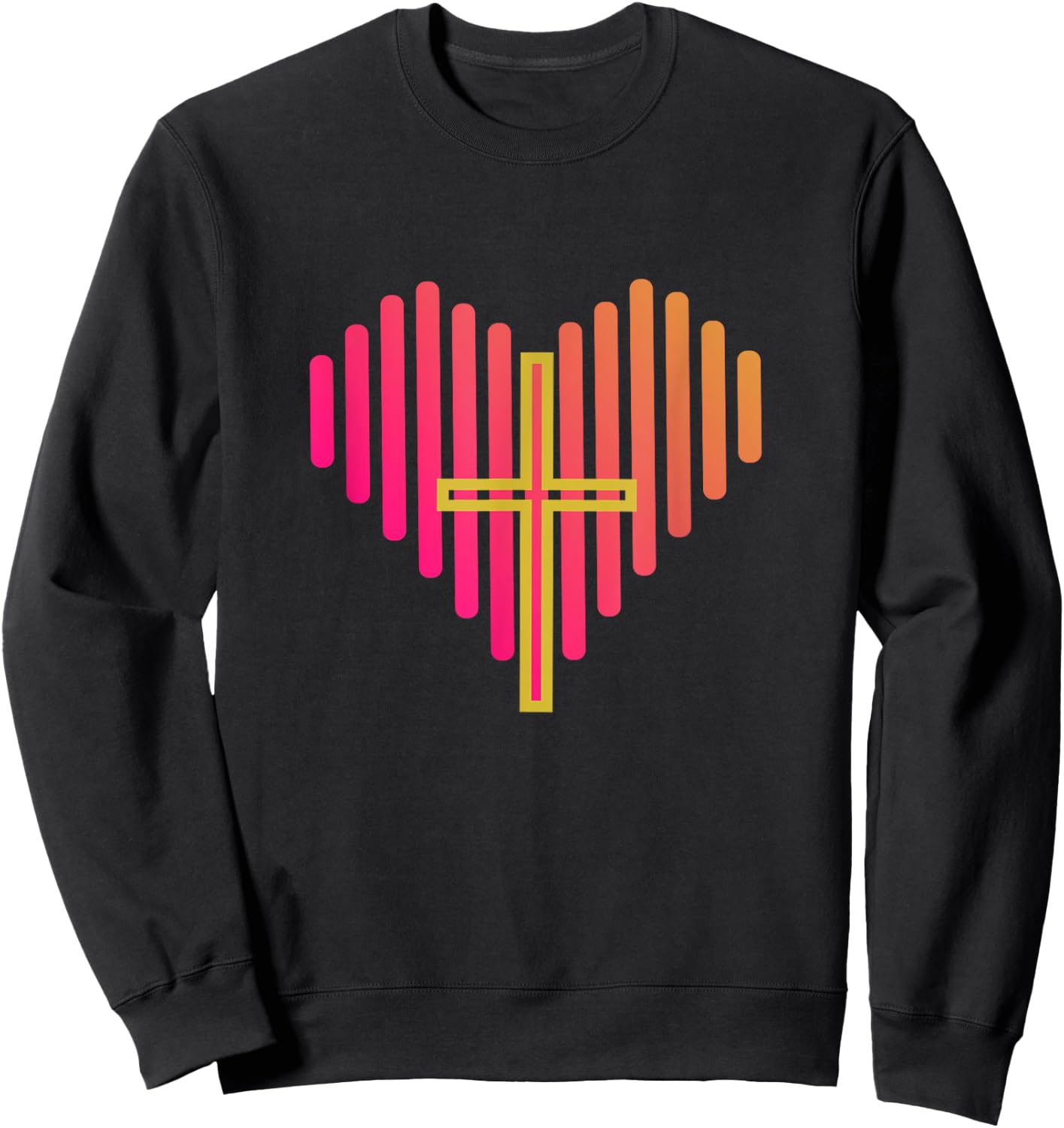 Cross in heart, I have Jesus in my heart Sweatshirt - Sweatshirt | Black