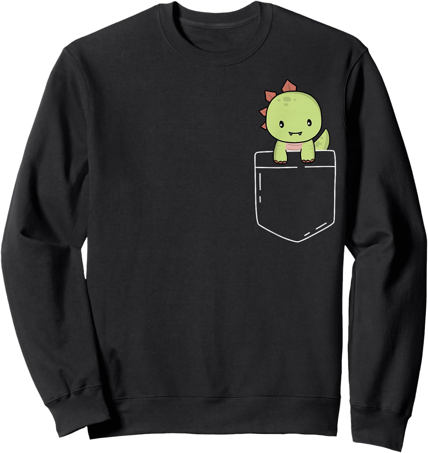 Cute T-Rex In Pocket Tyrannosaurus Rex Kawaii Dinosaur Lover Sweatshirt - Sweatshirt | Black