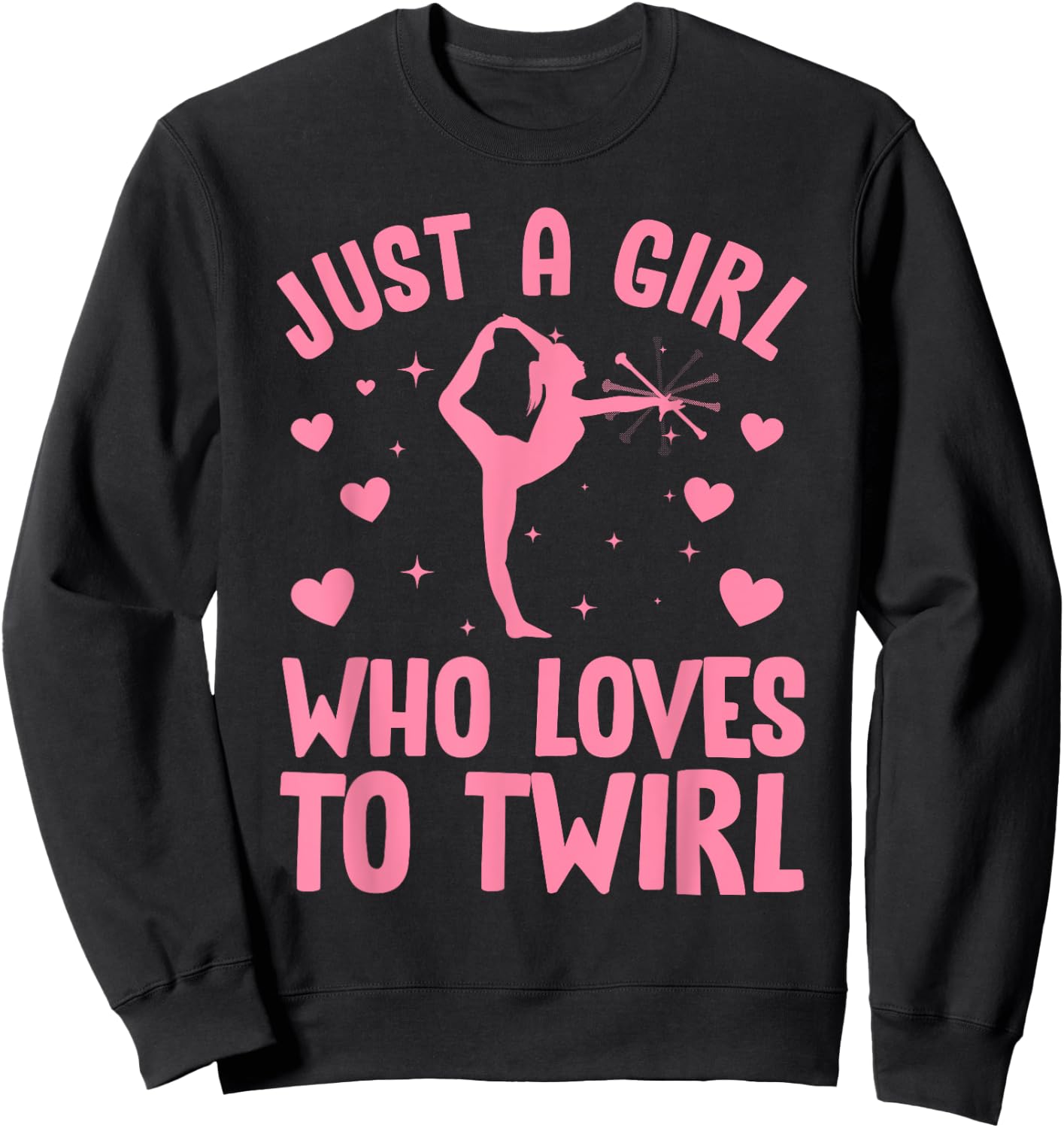 Best Baton Twirling Art Girls Twirler Majorette Sweatshirt - Sweatshirt | Black