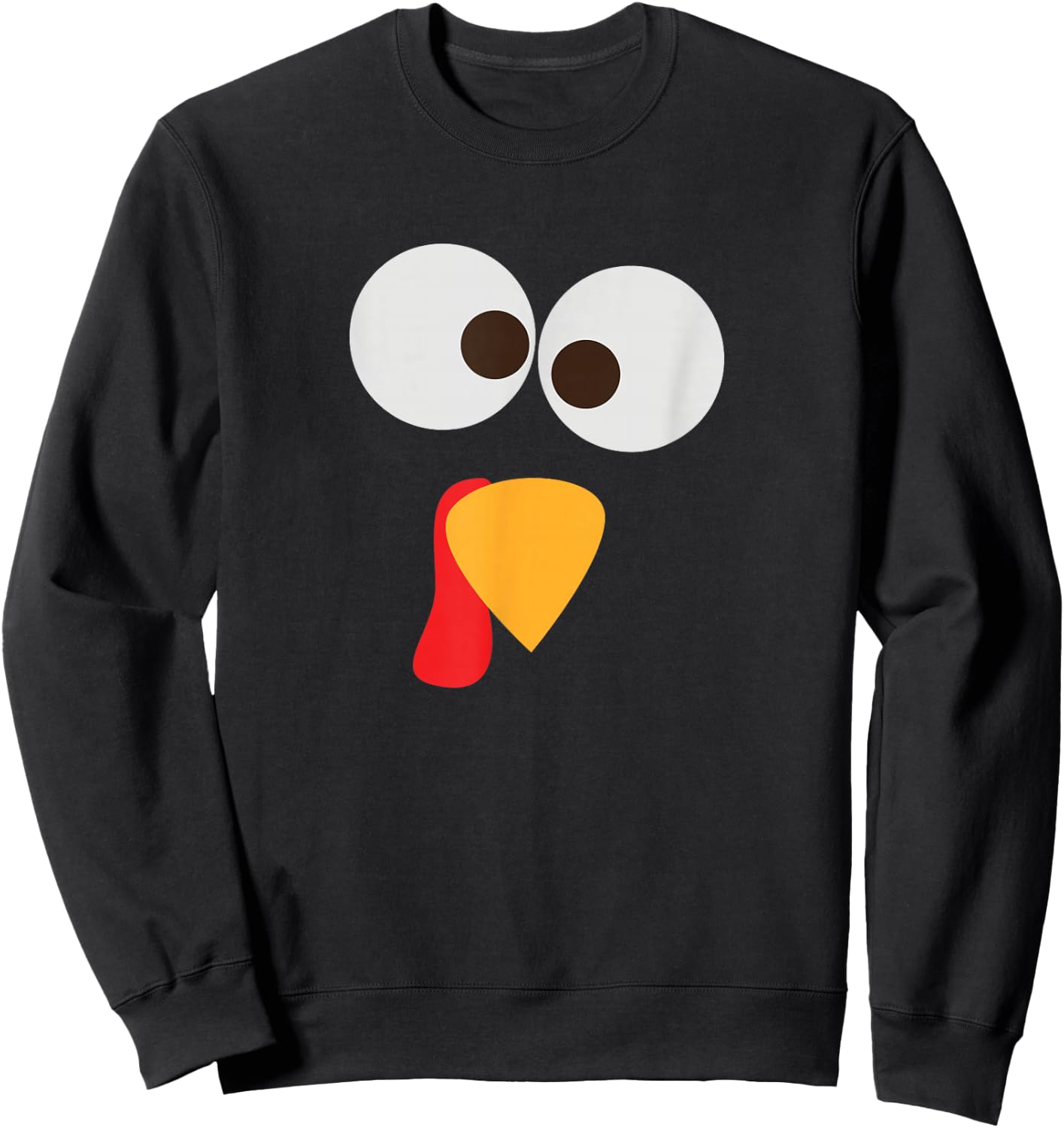 Thanksgiving Matching Family Pajama Turkey Face Sweatshirt - Sweatshirt | Black