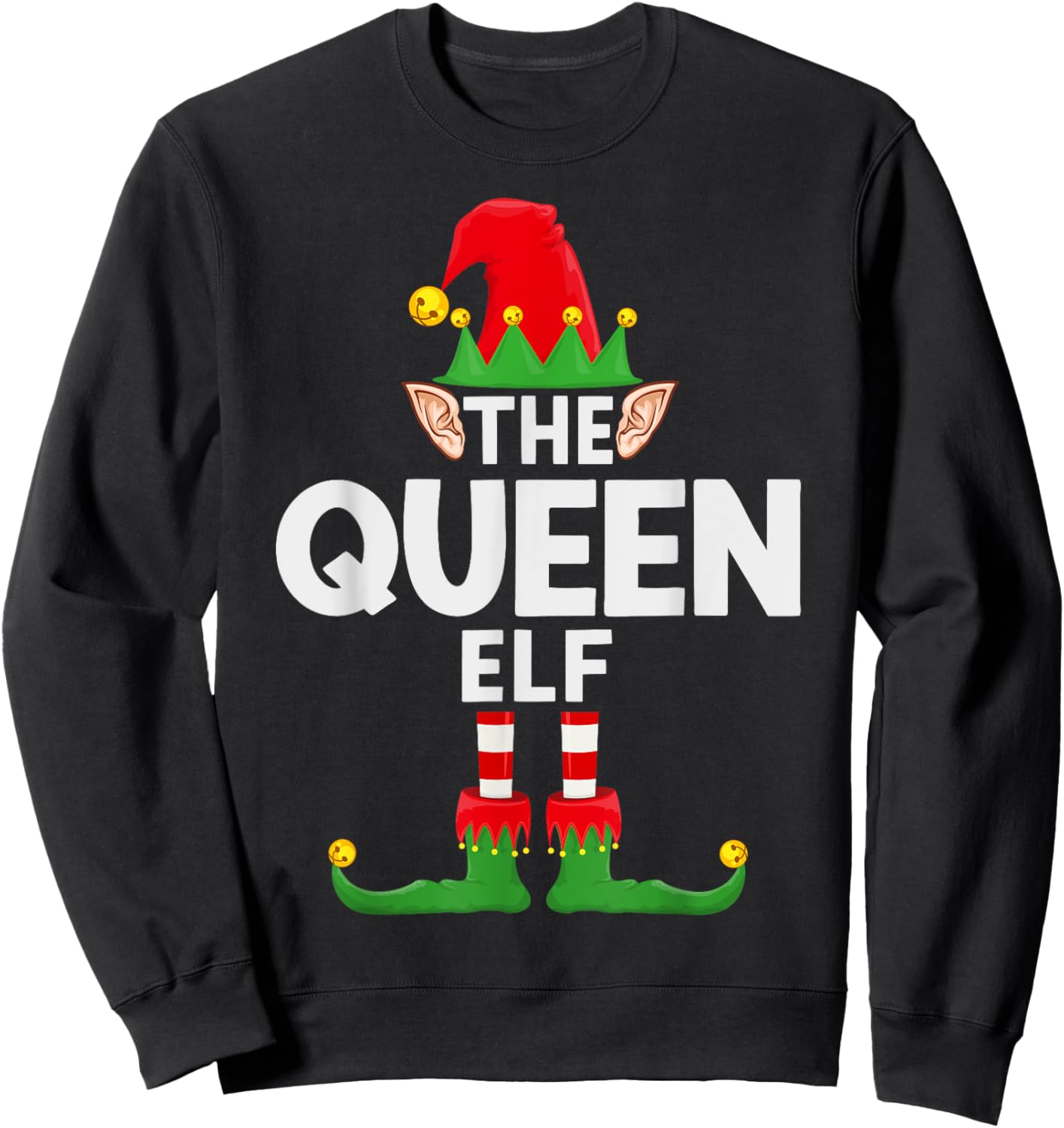 The Queen Elf Family Christmas Pajama Party Sweatshirt - Sweatshirt | Black