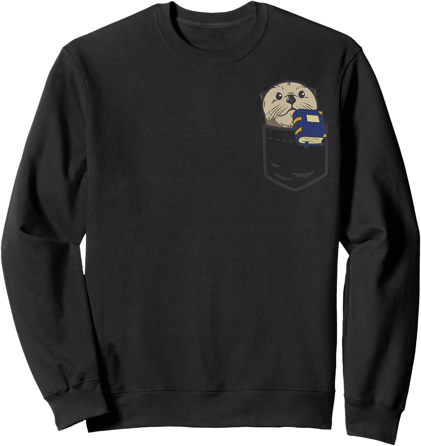 Otter Cute Read Reading Book Librarian Across America Kids Sweatshirt - Sweatshirt | Black