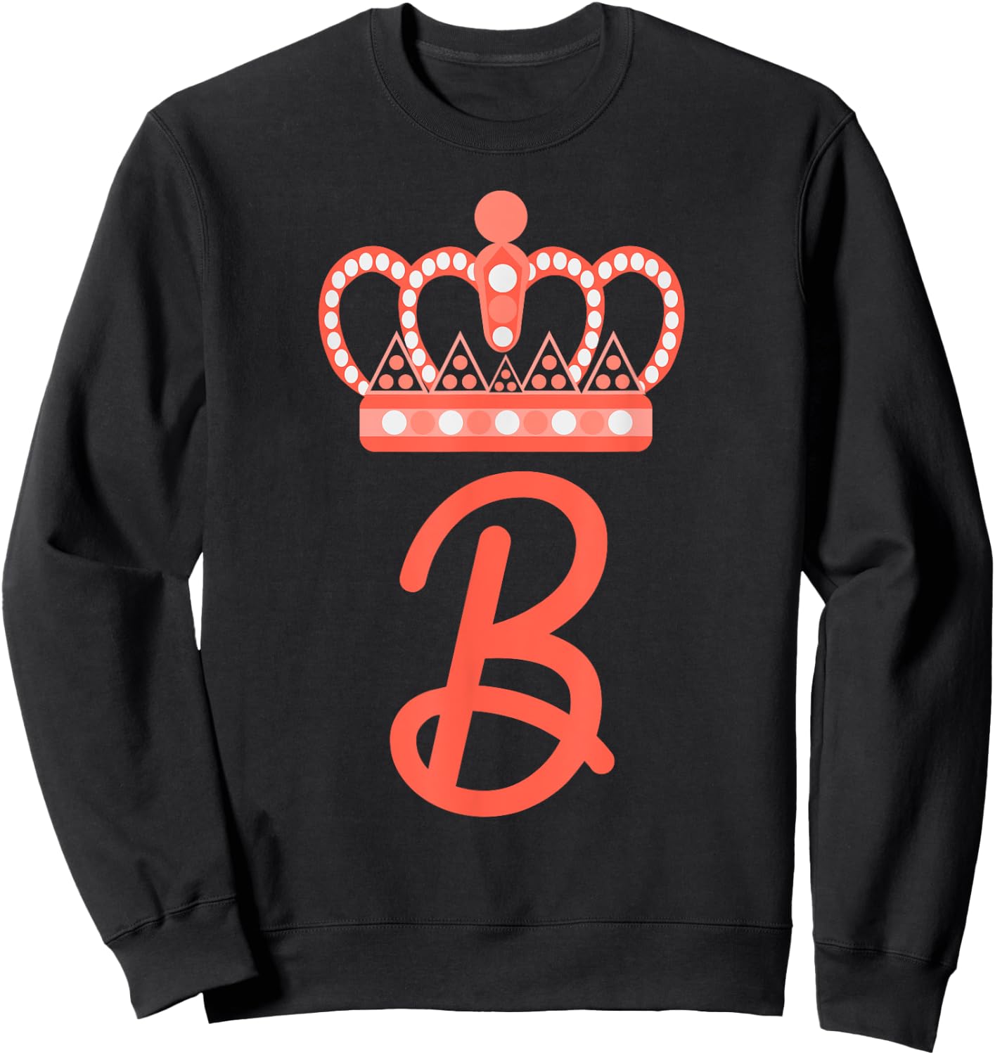 Queen B Bee Letter B Crown Alphabet Monogram Bride Bee Lover Sweatshirt - Sweatshirt | Black
