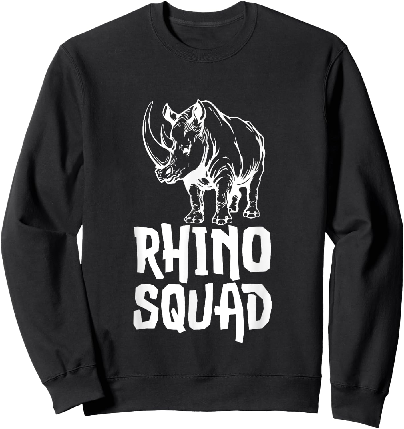 Team Rhino Squad Gifts Funny Rhinoceros Animal Lover Sweatshirt - Sweatshirt | Black