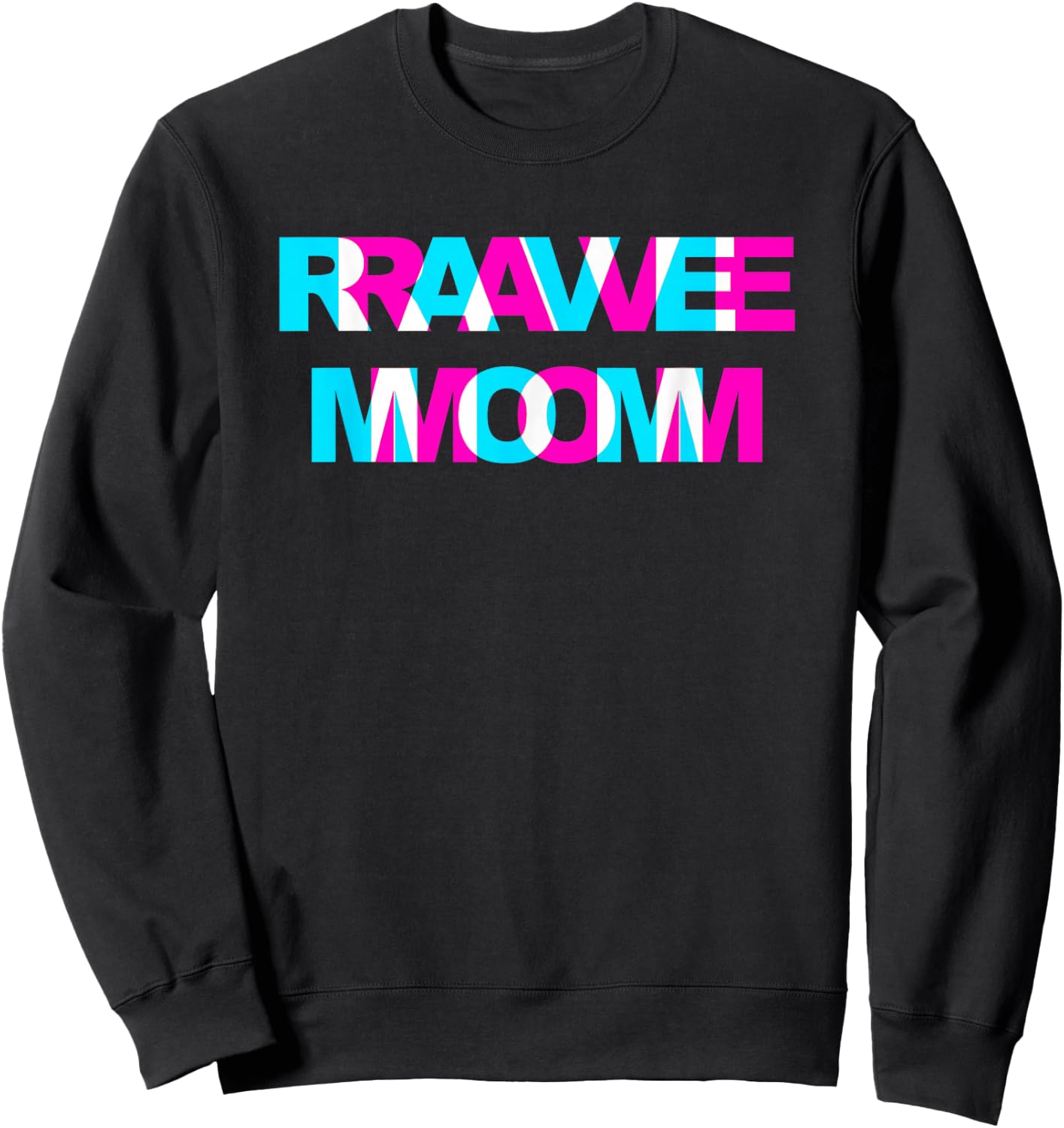 Rave Mom EDM Music Festival Mother Optical Illusion Trippy Sweatshirt - Sweatshirt | Black