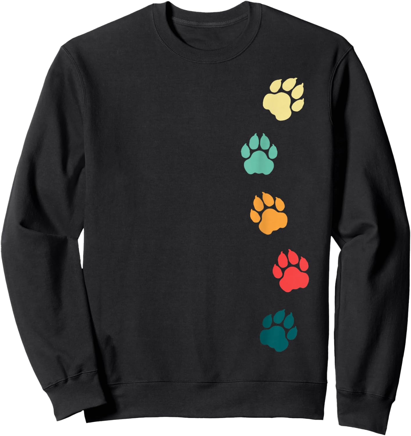 Lion Paw Print Cheetah Footprint Tiger Print Paw Leopard Sweatshirt - Sweatshirt | Black