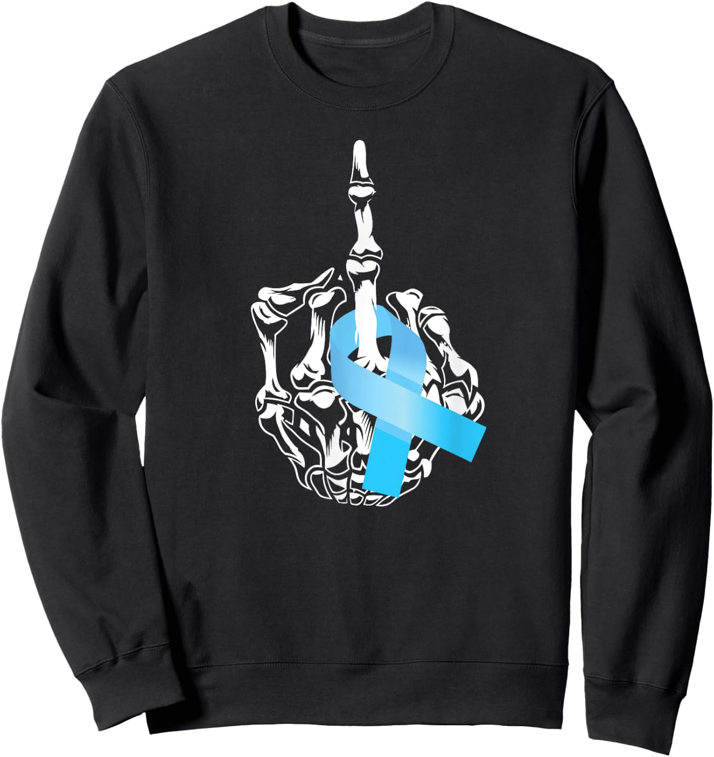 Fuck Prostate Cancer Middle Finger Prostate Cancer Awareness Sweatshirt - Sweatshirt | Black
