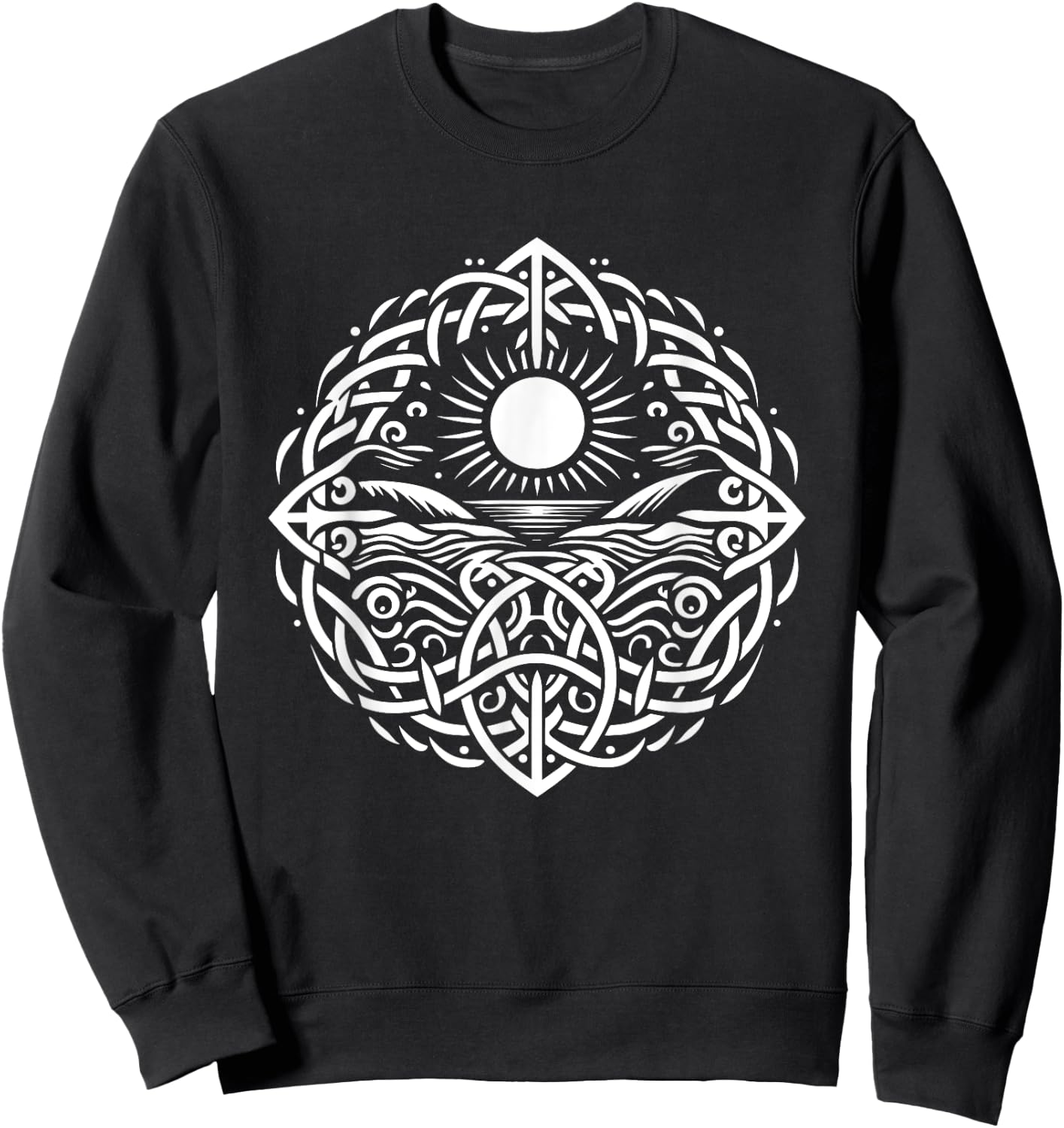 Celtic Hand Carving s Sun, Seas s Celtic Dreams Sweatshirt - Sweatshirt | Black