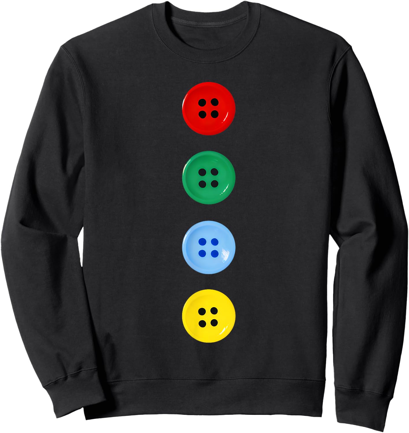 Four Groovy Buttons Blue Cat Funny Halloween Costume Kids Sweatshirt - Sweatshirt | Black