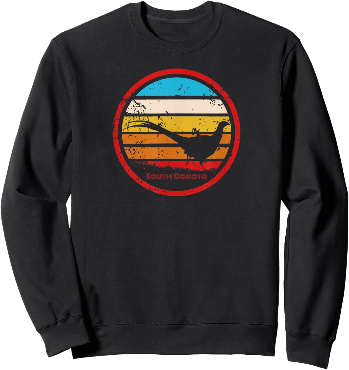 South Dakota Vintage Retro Pheasant Hunting Season Sweatshirt - Sweatshirt | Black