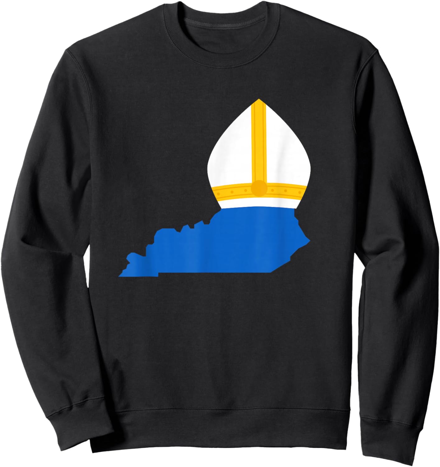 State of Kentucky with Pope Hat Sweatshirt - Sweatshirt | Black